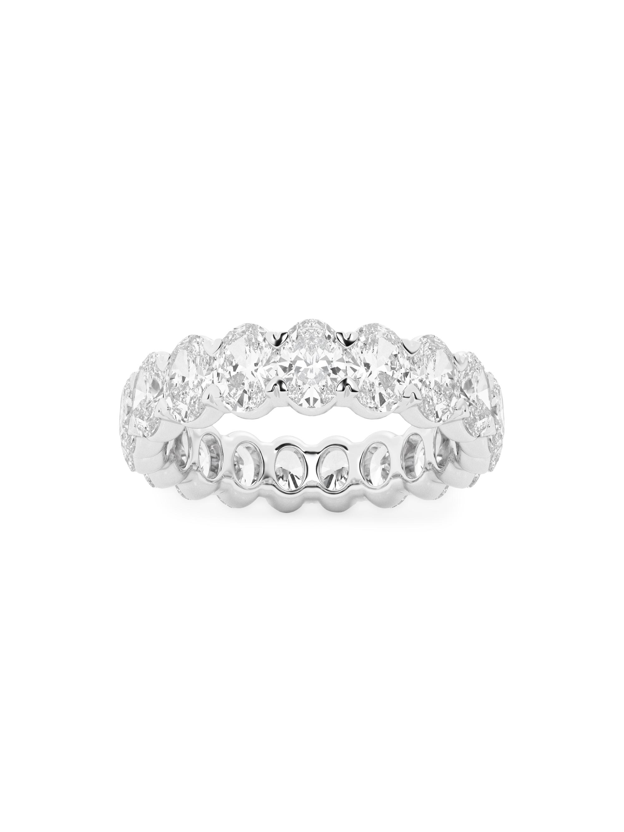 Saks Fifth Avenue Collection Women's Platinum & Oval Lab-Grown Diamond Eternity Band/2.00-5.00 TCW - 5 Tcw