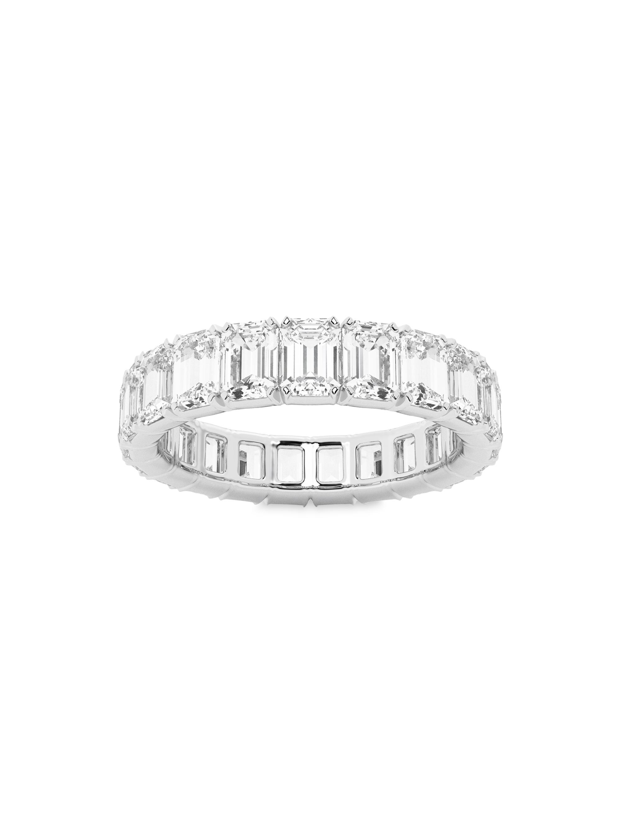Saks Fifth Avenue Collection Women's Platinum & Emerald-Cut Lab-Grown Diamond Eternity Band/2.00-5.00 TCW - 5 Tcw