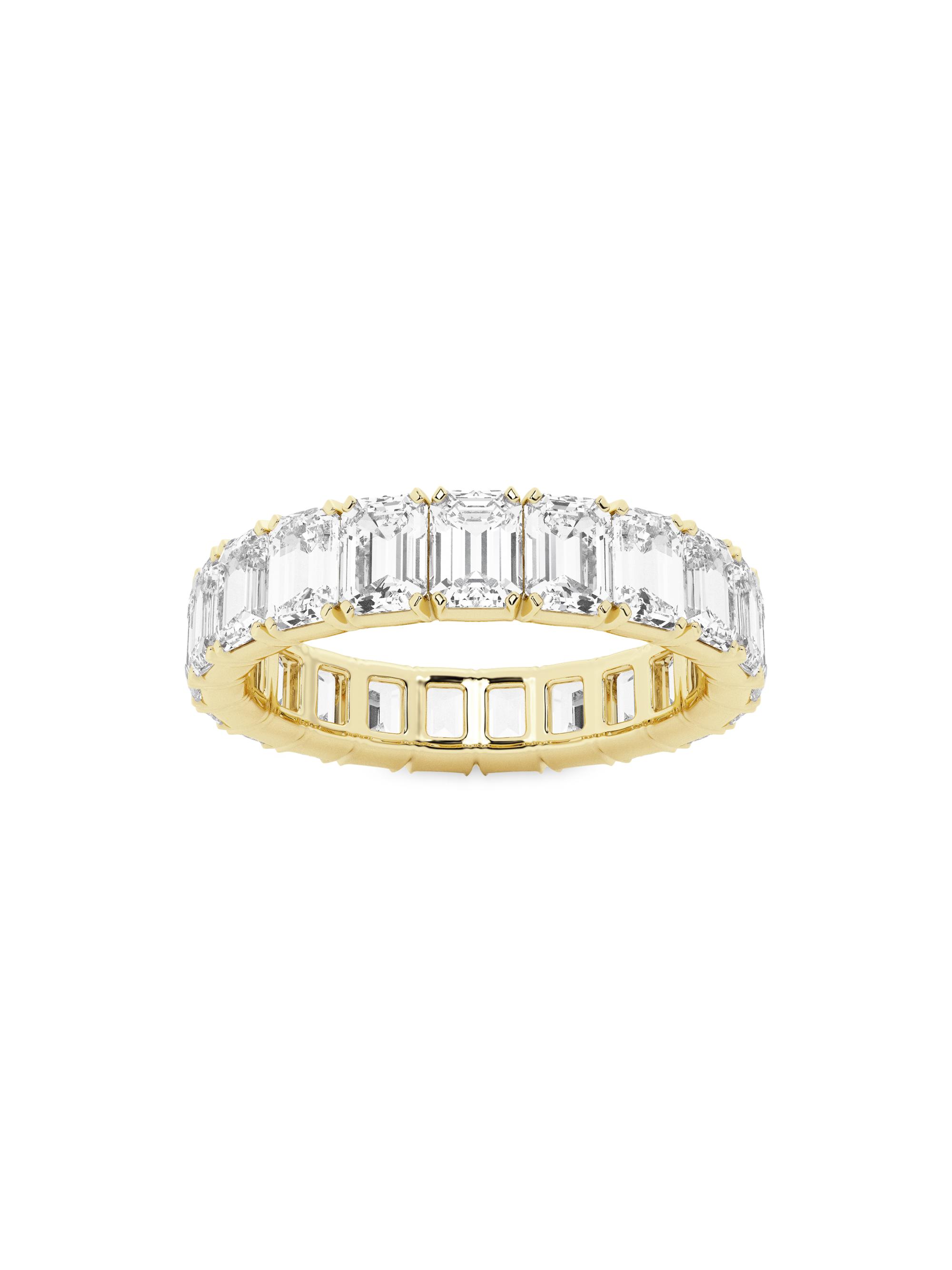 Saks Fifth Avenue Collection Women's 14K Yellow Gold & Emerald-Cut Lab-Grown Diamond Eternity Band/2.00-5.00 TCW - 5 Tcw