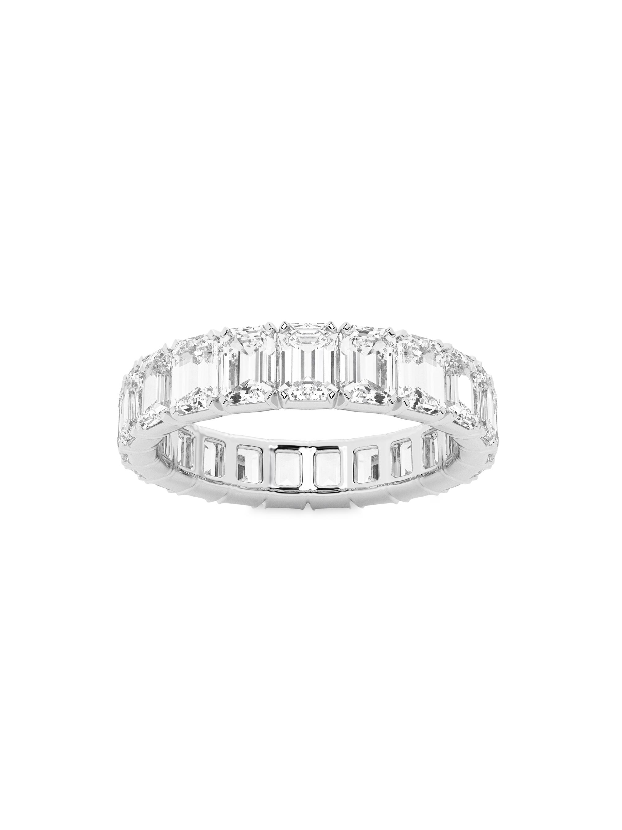Saks Fifth Avenue Collection Women's Platinum & Emerald-Cut Lab-Grown Diamond Eternity Band/2.00-5.00 TCW - 5 Tcw