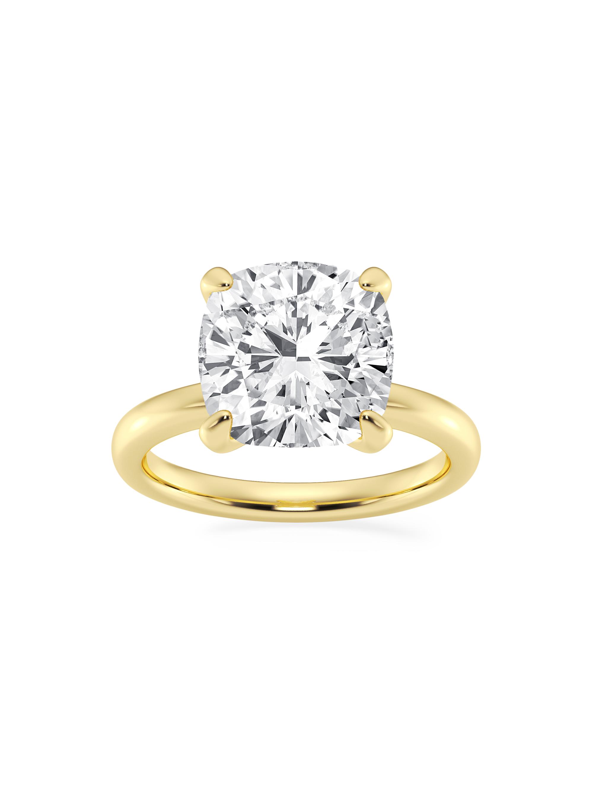 Saks Fifth Avenue Collection Women's 14K Yellow Gold & Cushion-Cut Lab-Grown Diamond Solitaire Ring/0.50-5.00 TCW - 5 Tcw
