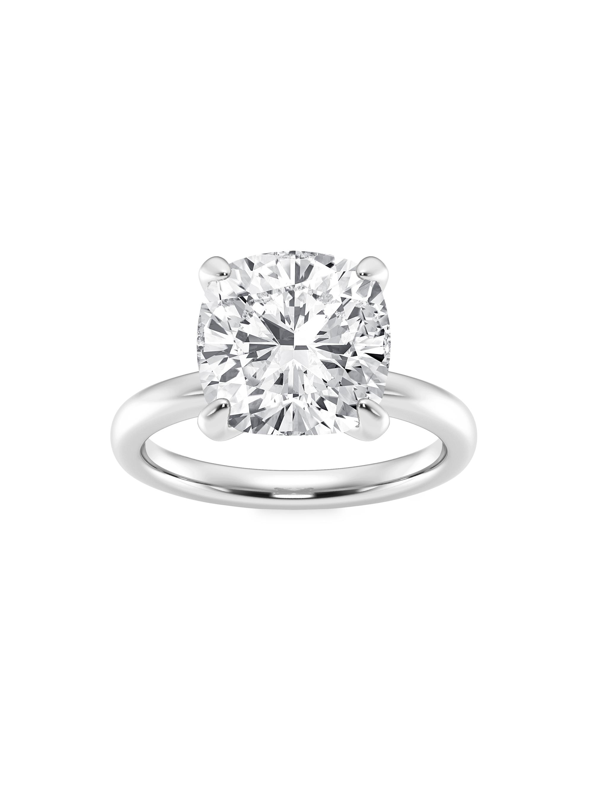 Saks Fifth Avenue Collection Women's 14K White Gold & Cushion-Cut Lab-Grown Diamond Solitaire Ring/0.50-5.00 TCW - 5 Tcw