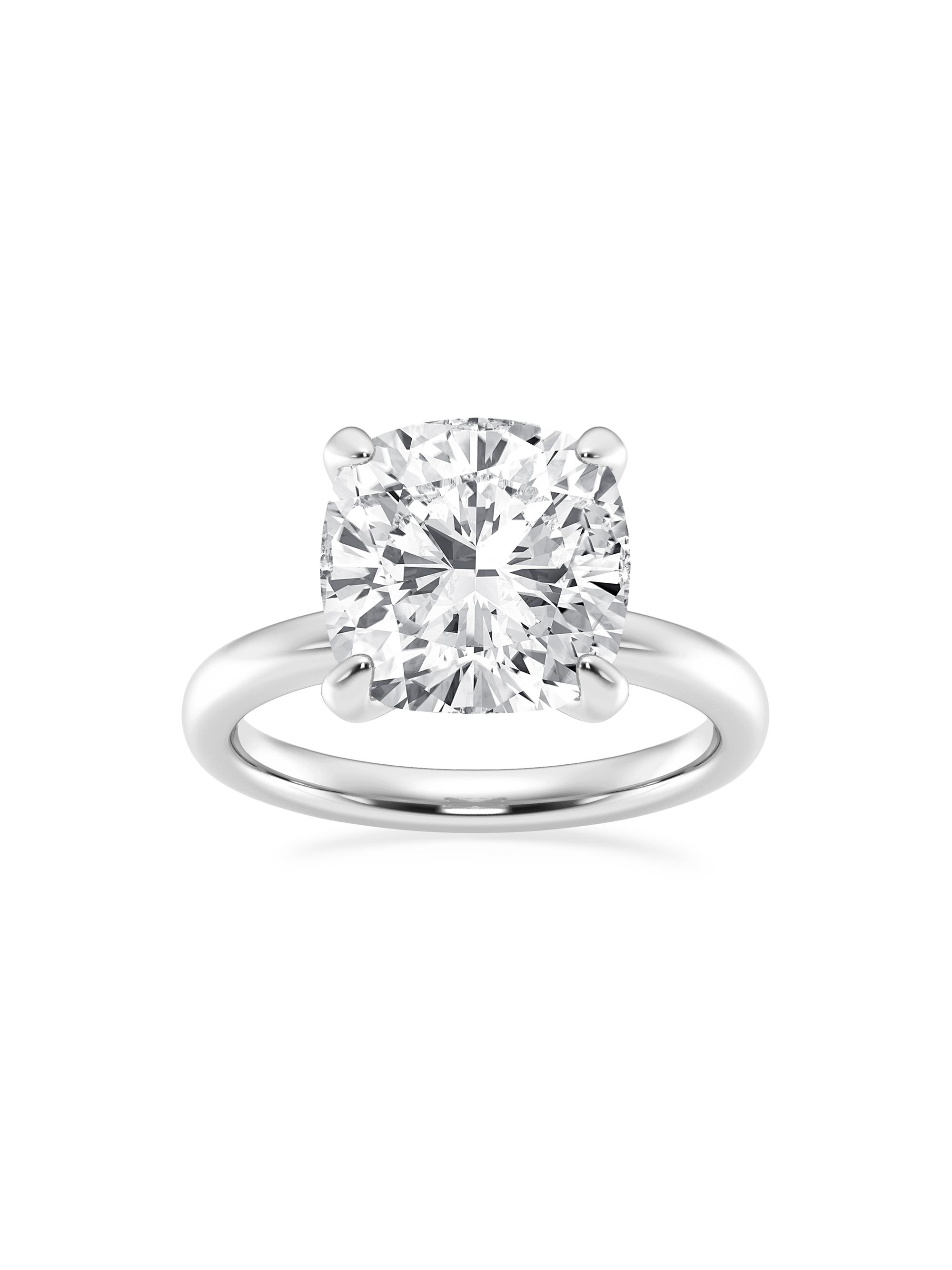 Saks Fifth Avenue Collection Women's Platinum & Cushion-Cut Lab-Grown Diamond Solitaire Ring/0.50-5.00 TCW - 5 Tcw