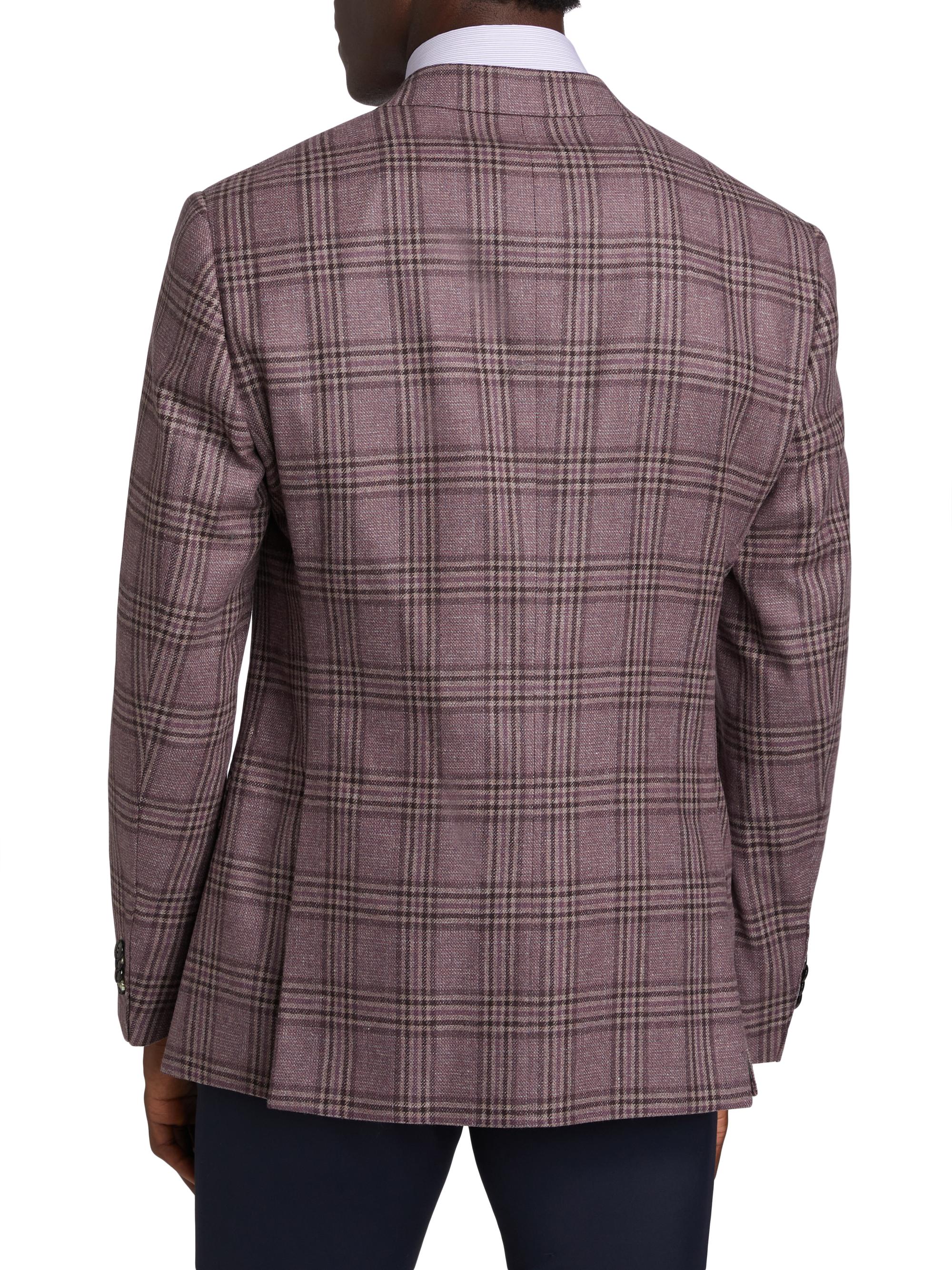 Giorgio Armani Plaid Tailored Wool Jacket | Saks Fifth Avenue