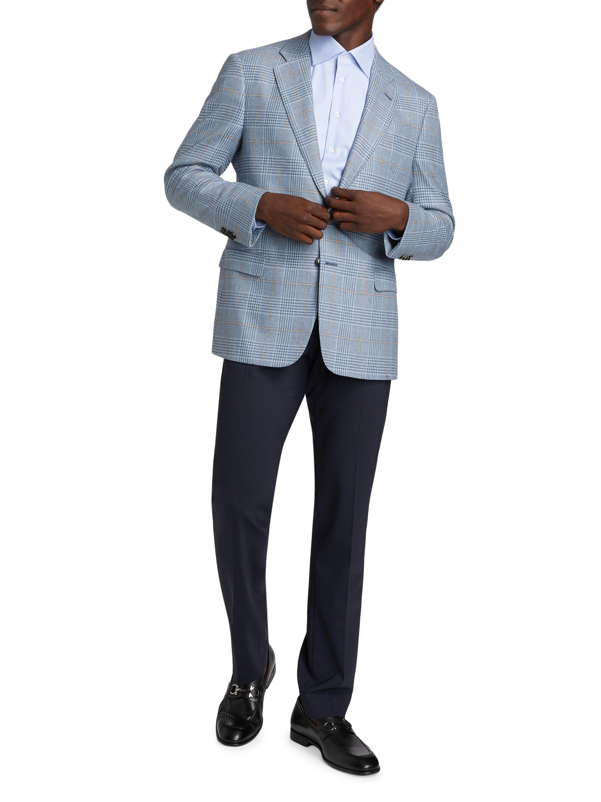 Giorgio Armani Plaid Tailored Wool Jacket | Saks Fifth Avenue