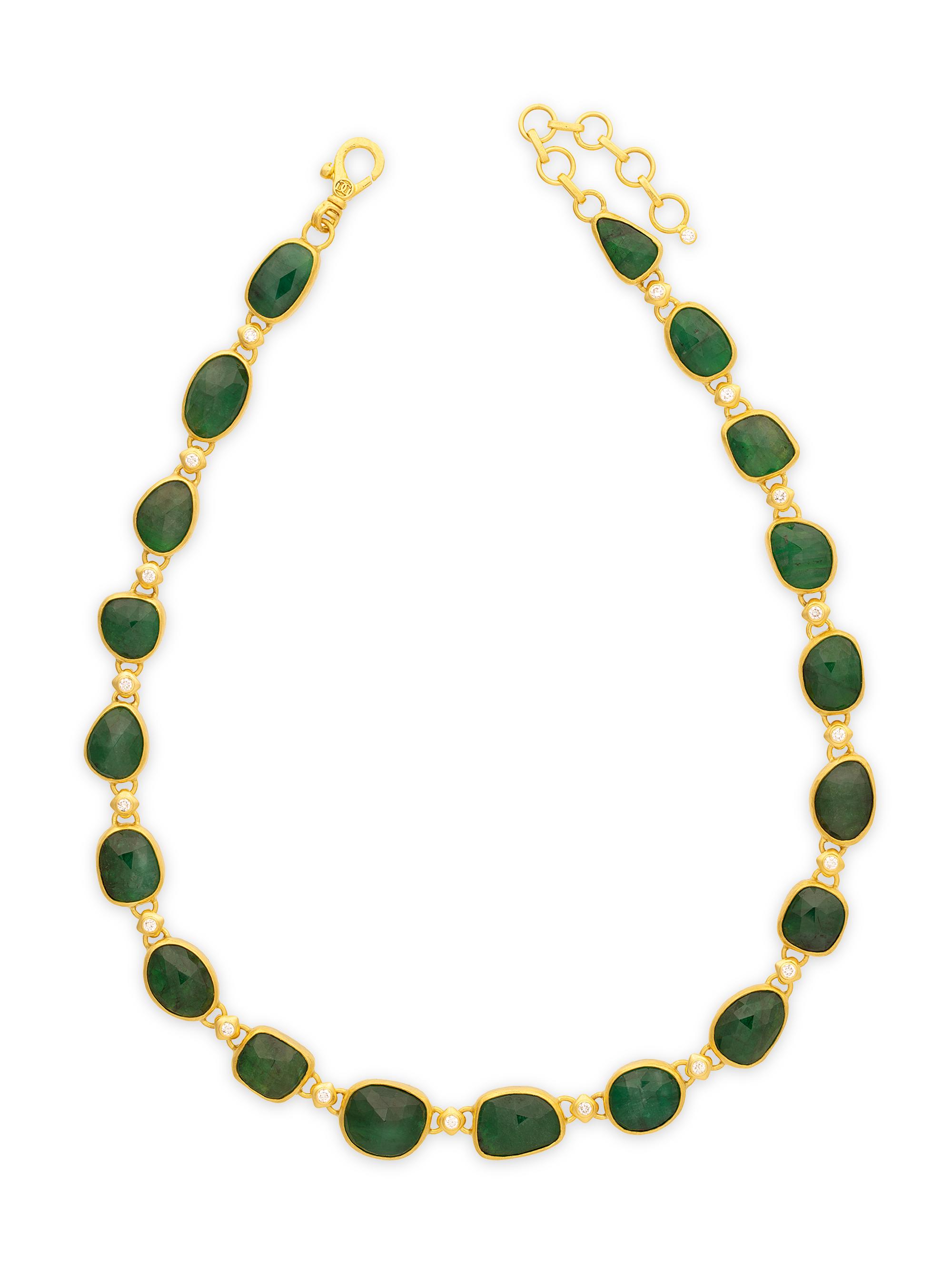 Gurhan Women's Elements 22K & 24K Yellow Gold, Emerald & 0.98 TCW Diamond Necklace - Yellow Gold