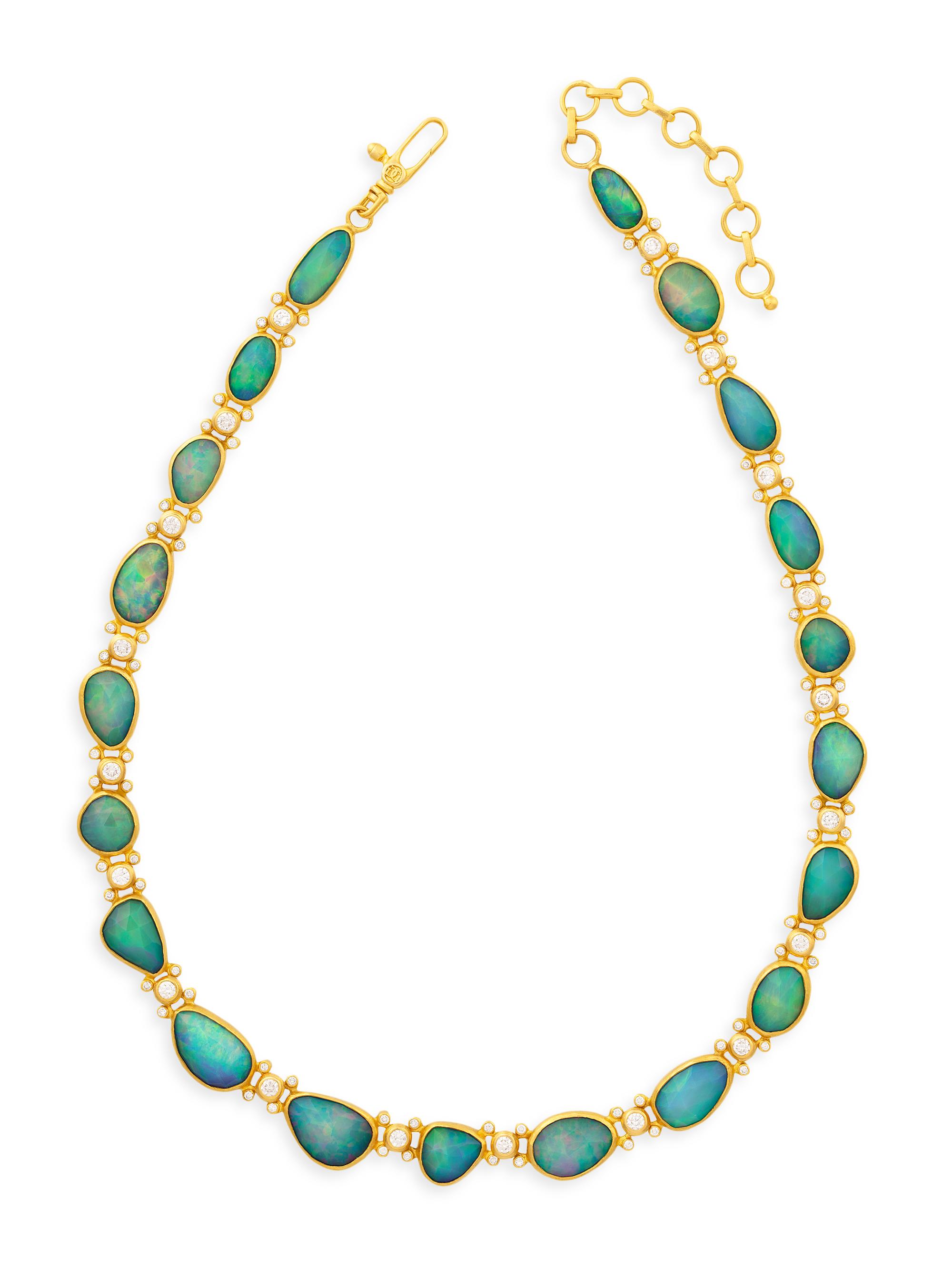 Gurhan Women's Elements 22K & 24K Yellow Gold, Ethiopian Opal & 3.30 TCW Diamond Necklace - Yellow Gold