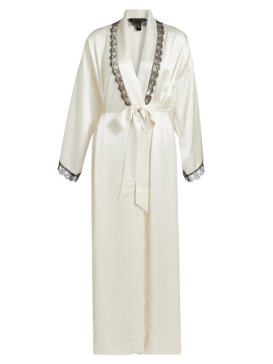 Kiki de Montparnasse Silk Lace Inset Robe | Saks Fifth Avenue