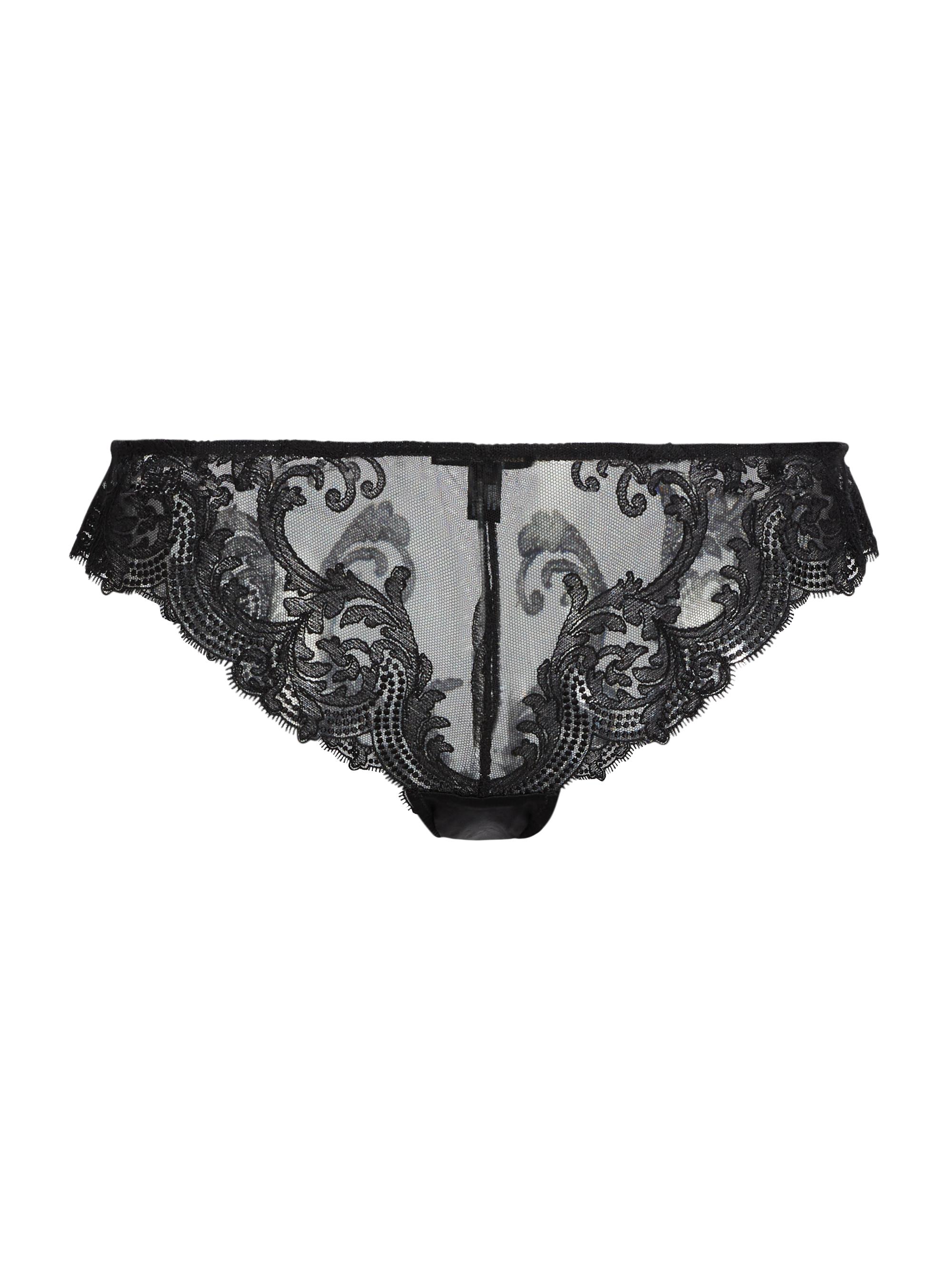 Kiki de Montparnasse Women's Voltaire Sheer Silk & Lace Panty - Black