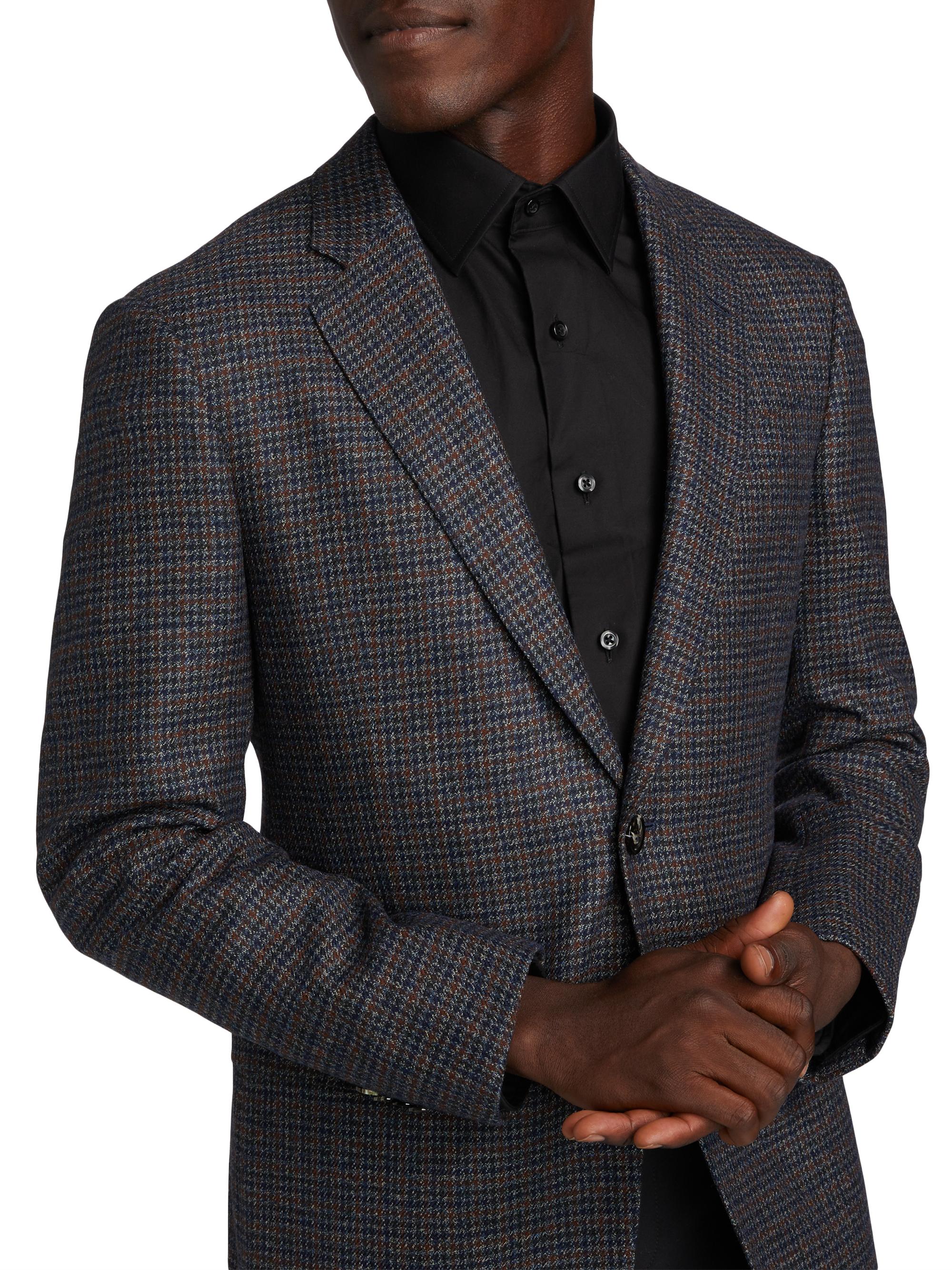 Giorgio Armani Check Wool & Cashmere Jacket | Saks Fifth Avenue