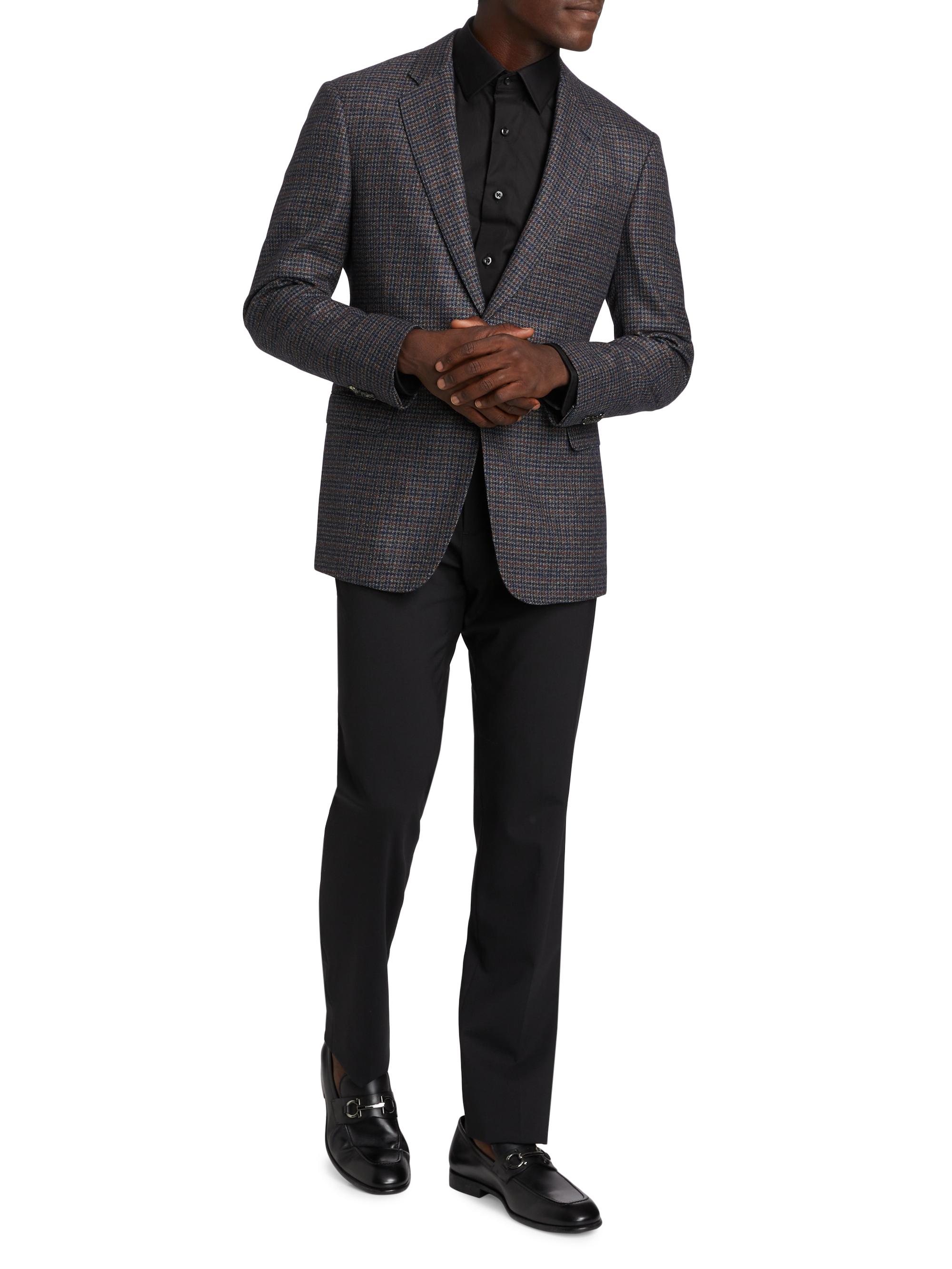 Giorgio Armani Check Wool & Cashmere Jacket | Saks Fifth Avenue