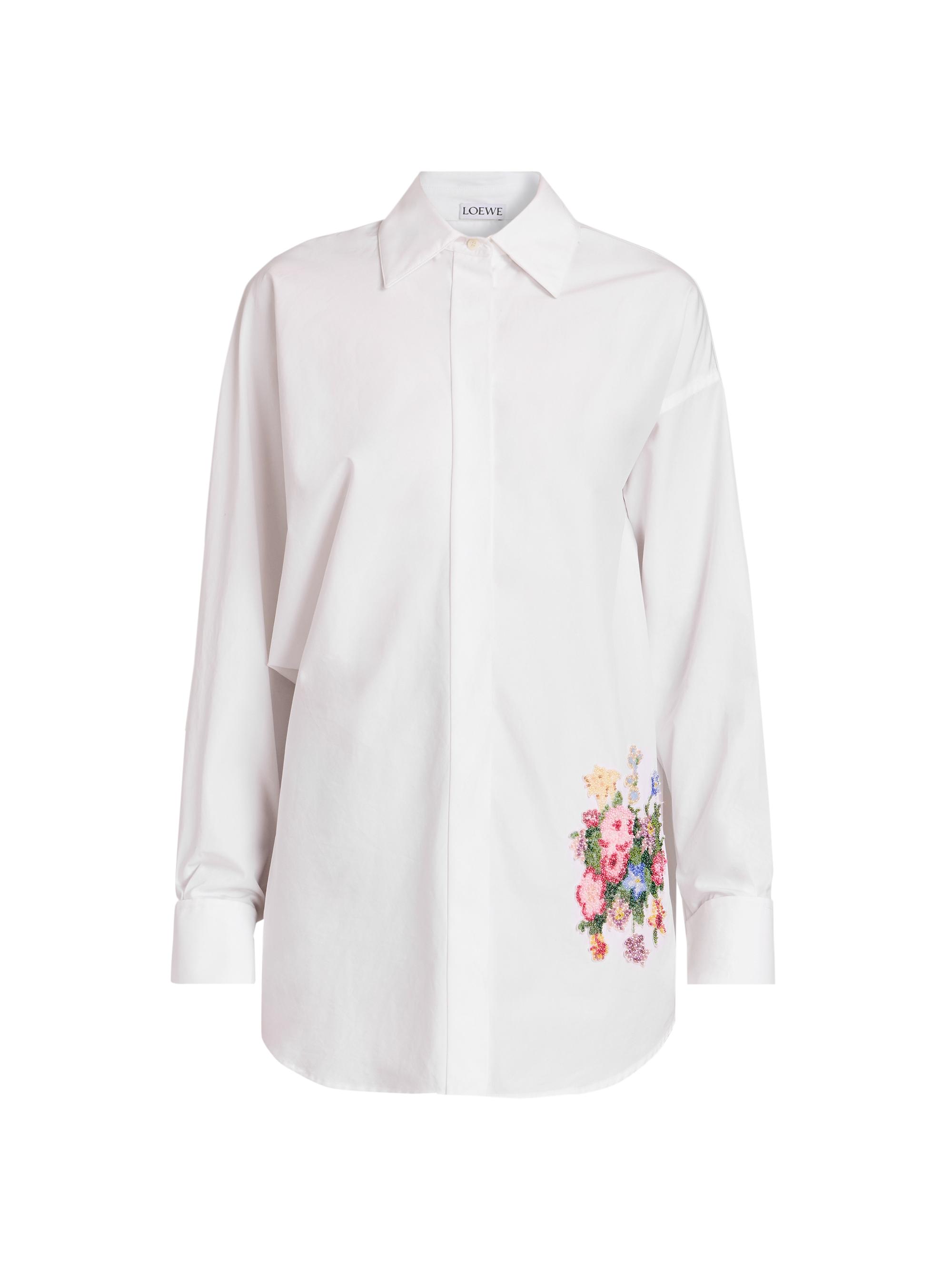 LOEWE Women's Beaded Poplin Shirt - White