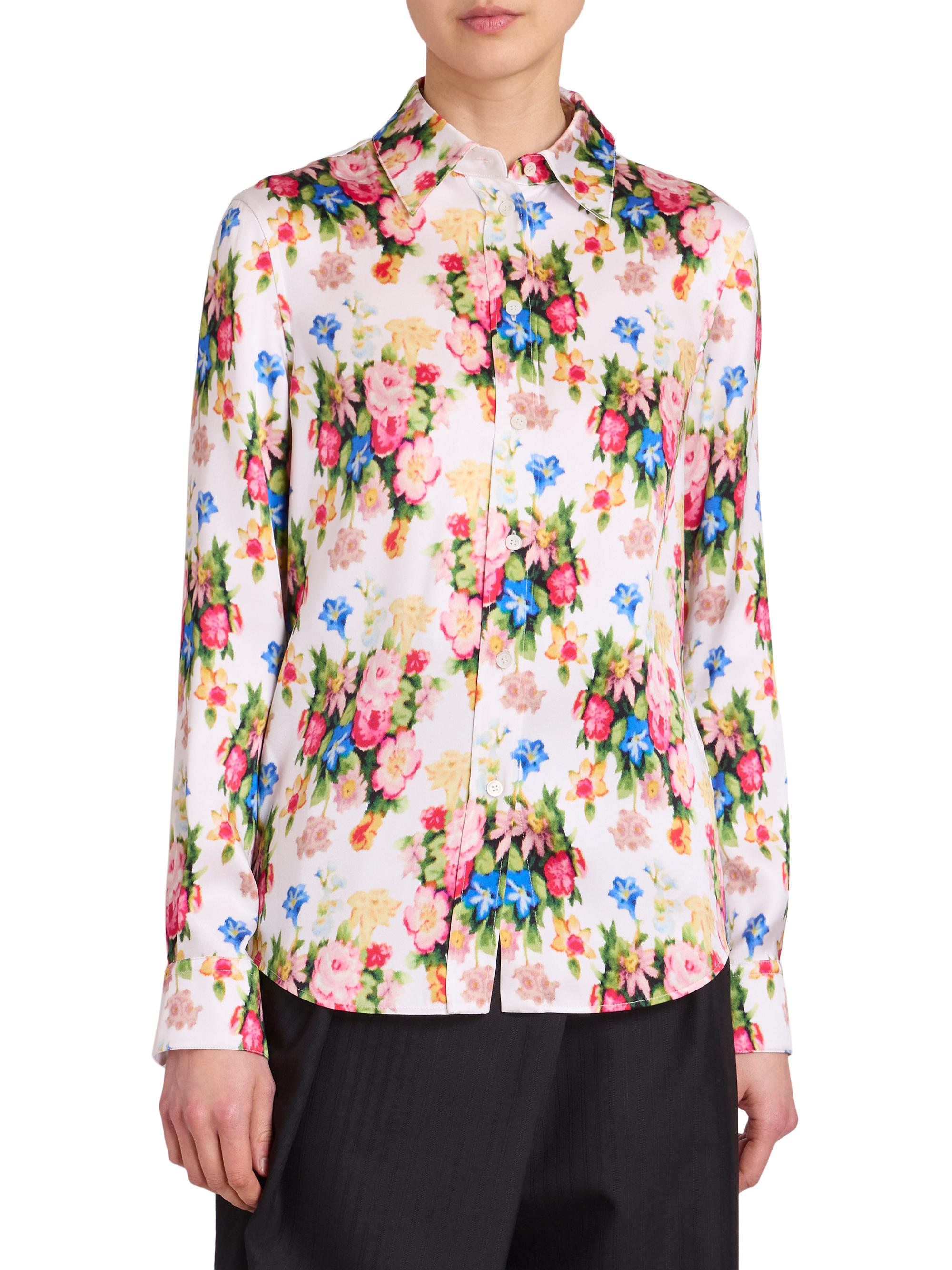 LOEWE Floral Silk-Cotton Shirt | Saks Fifth Avenue