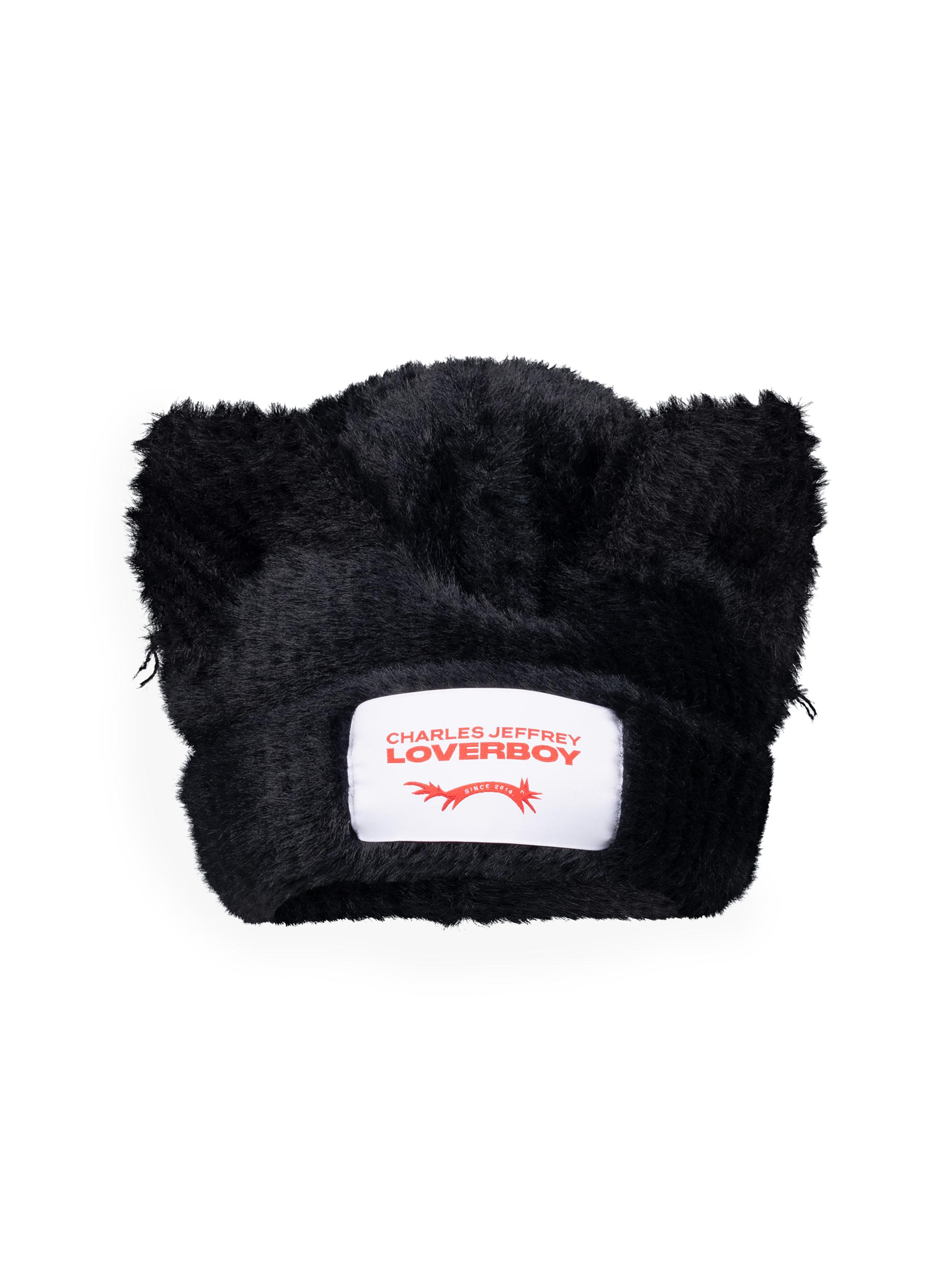 Charles Jeffrey Loverboy Men's Fluffy Chunky Ears Fuzzy Beanie - Black