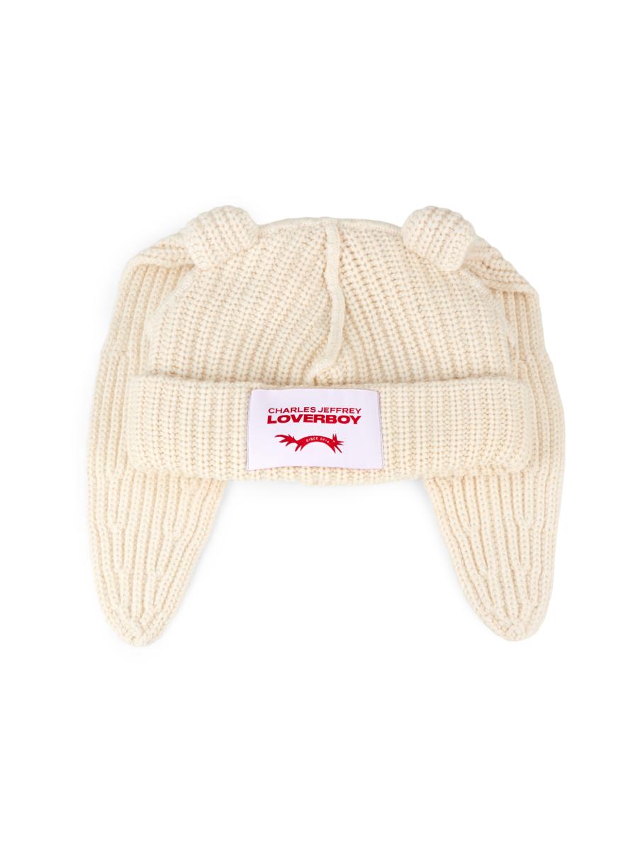 CHUNKY RABBIT BEANIE in RED