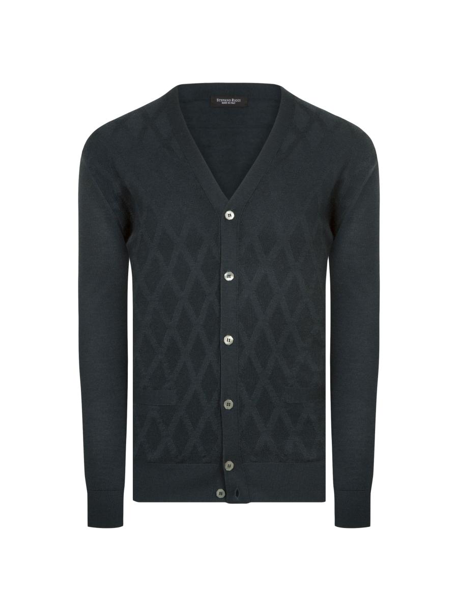 Cardigan Homme Stefano Ricci - Cachemire Gris Taille M - Occasion Très Bon état