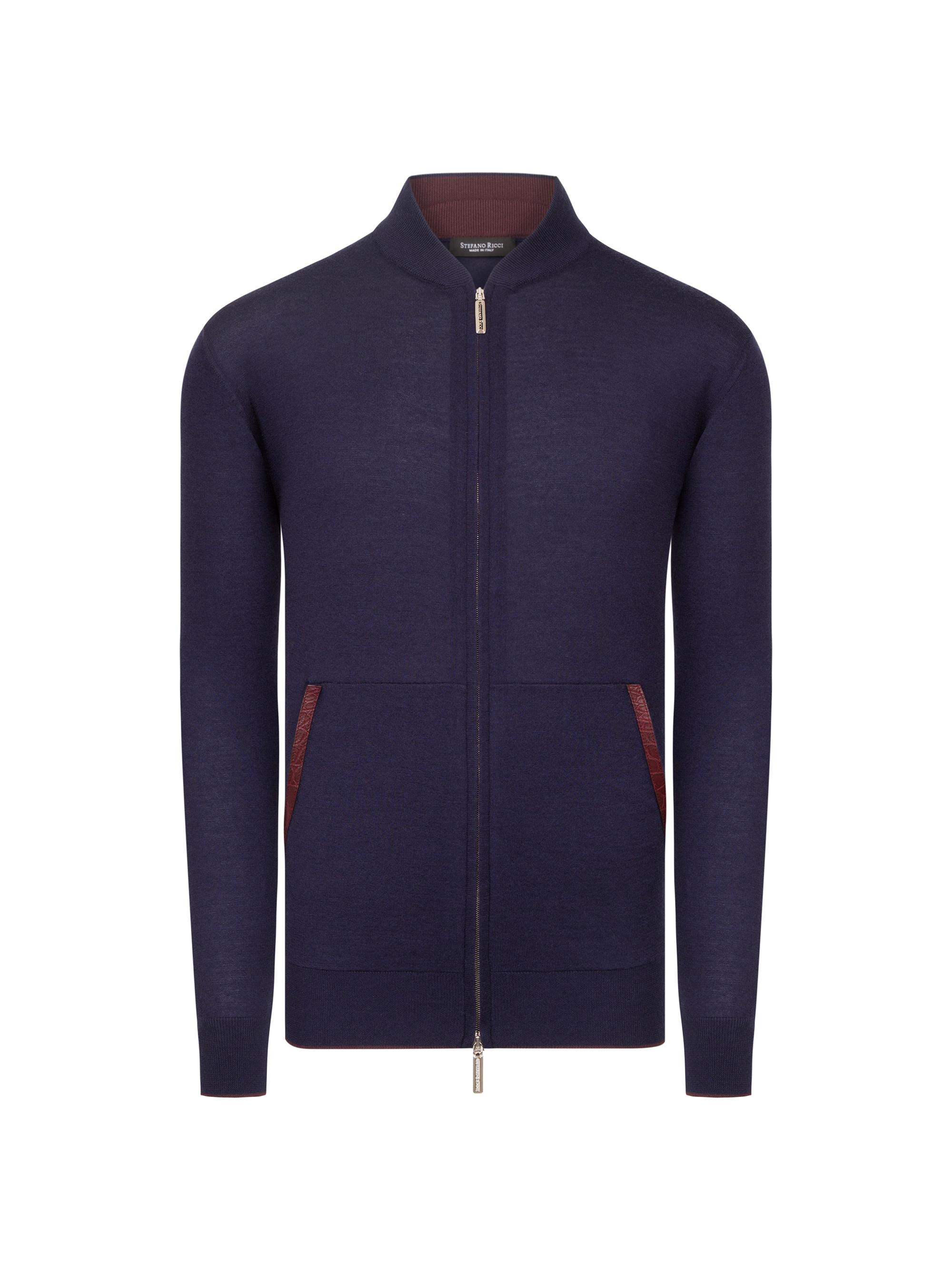 Stefano Ricci Men's Blouson Sweater - Base Blue