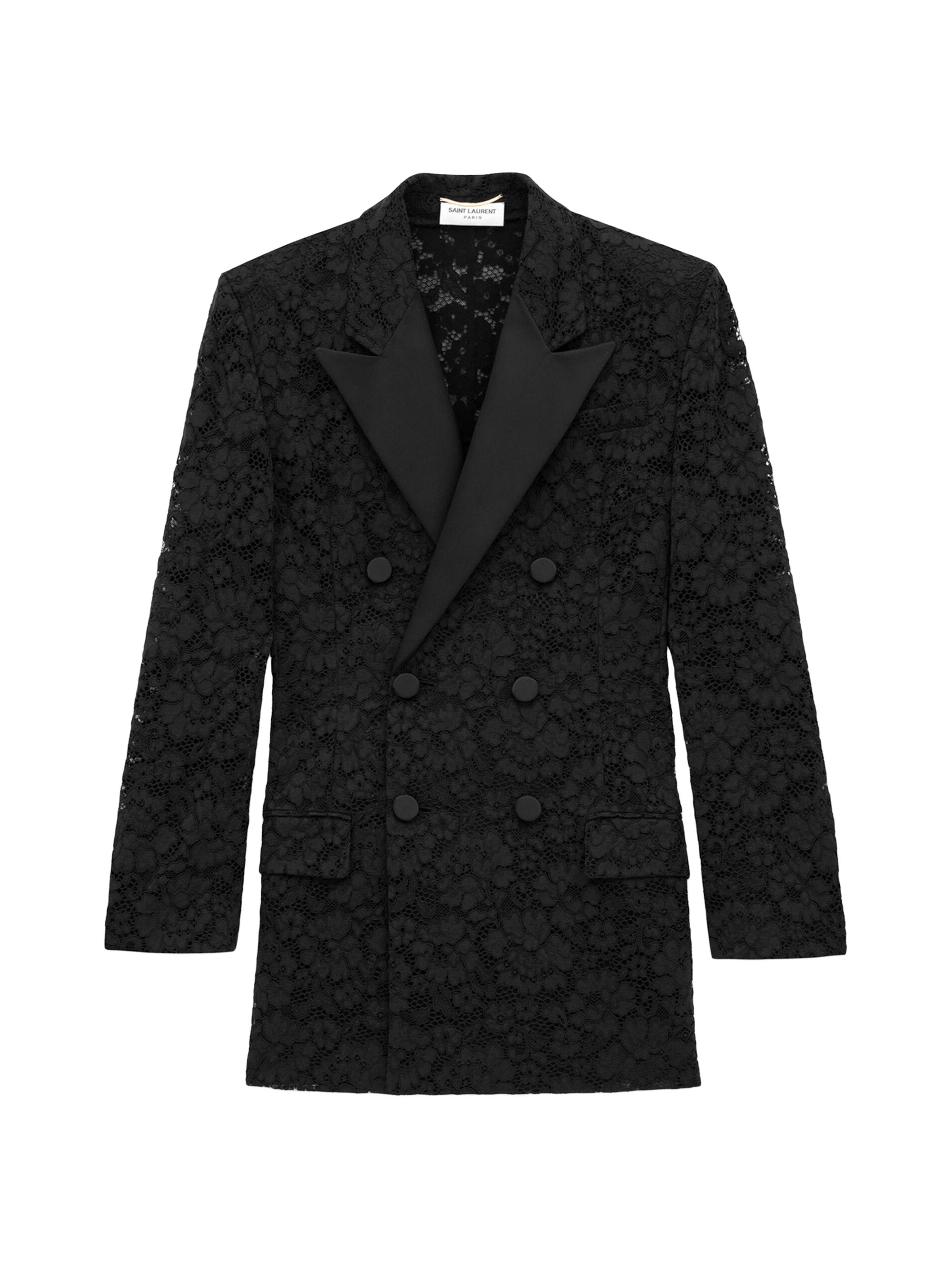 Saint Laurent Women's Tuxedo Jacket in Guipure - Black