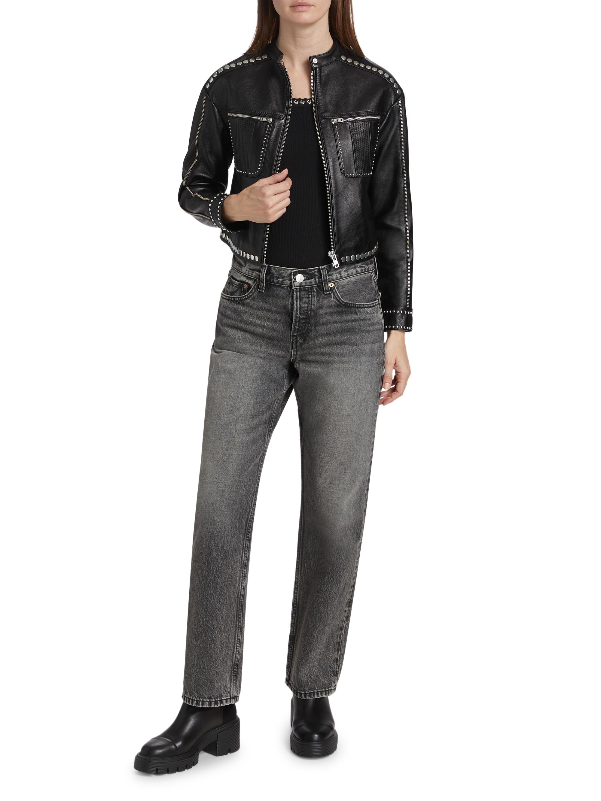 Re/done Studded Leather Biker Jacket | Saks Fifth Avenue
