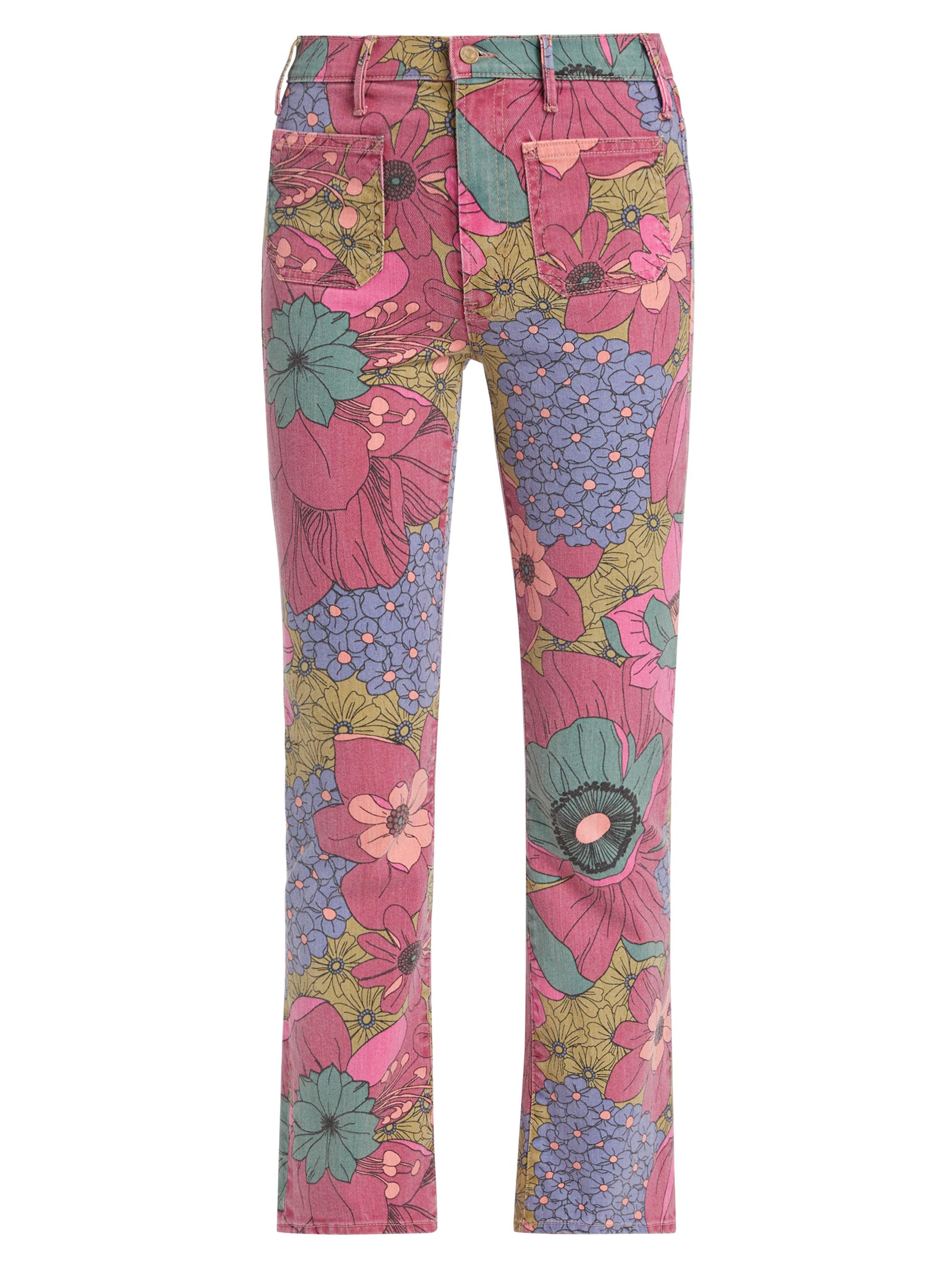 Mother Women's The Insider Floral Print Flood Jeans - Psychic Floral