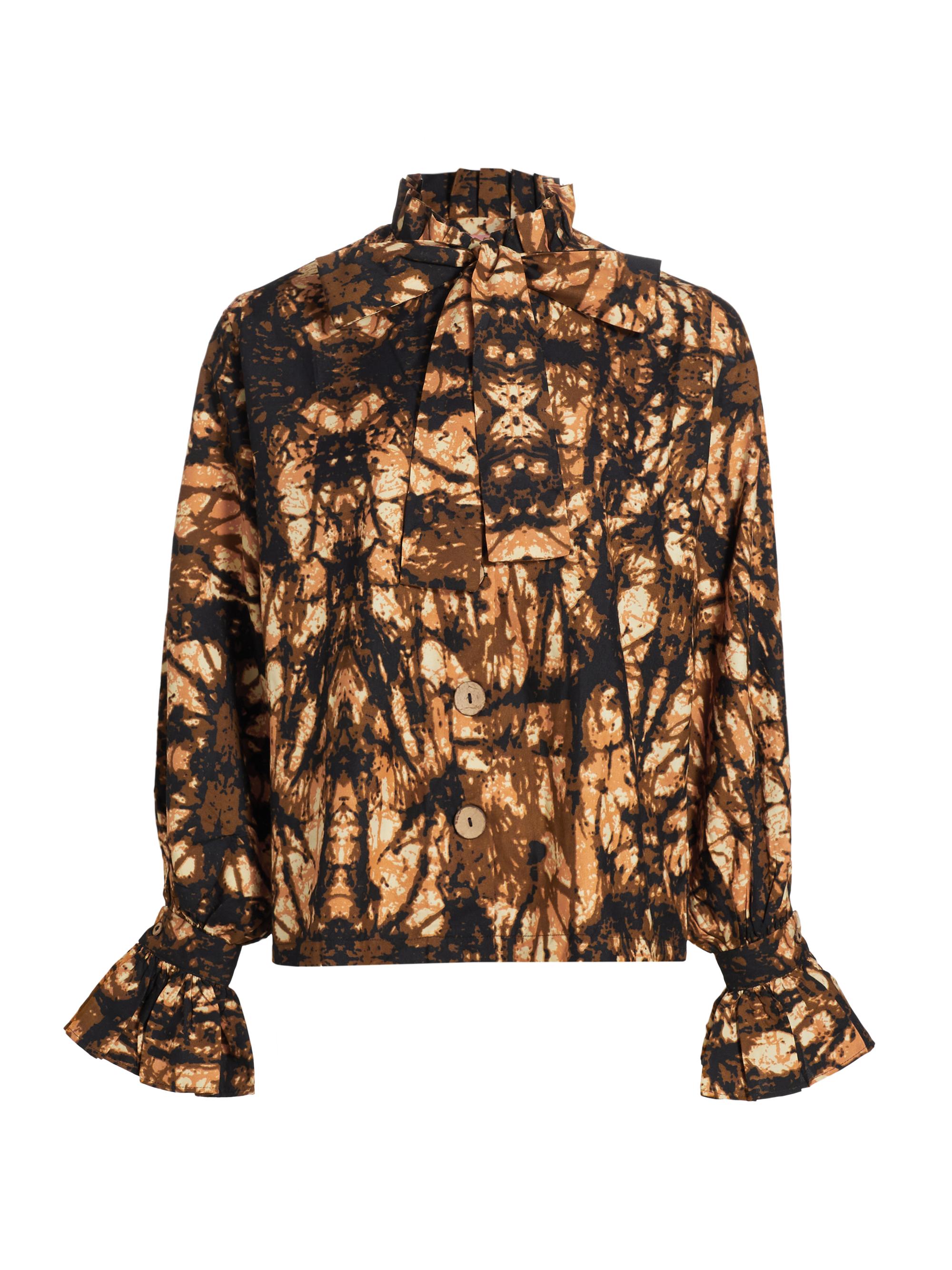 Elisamama Women's Peju Mockneck Blouse - Brown