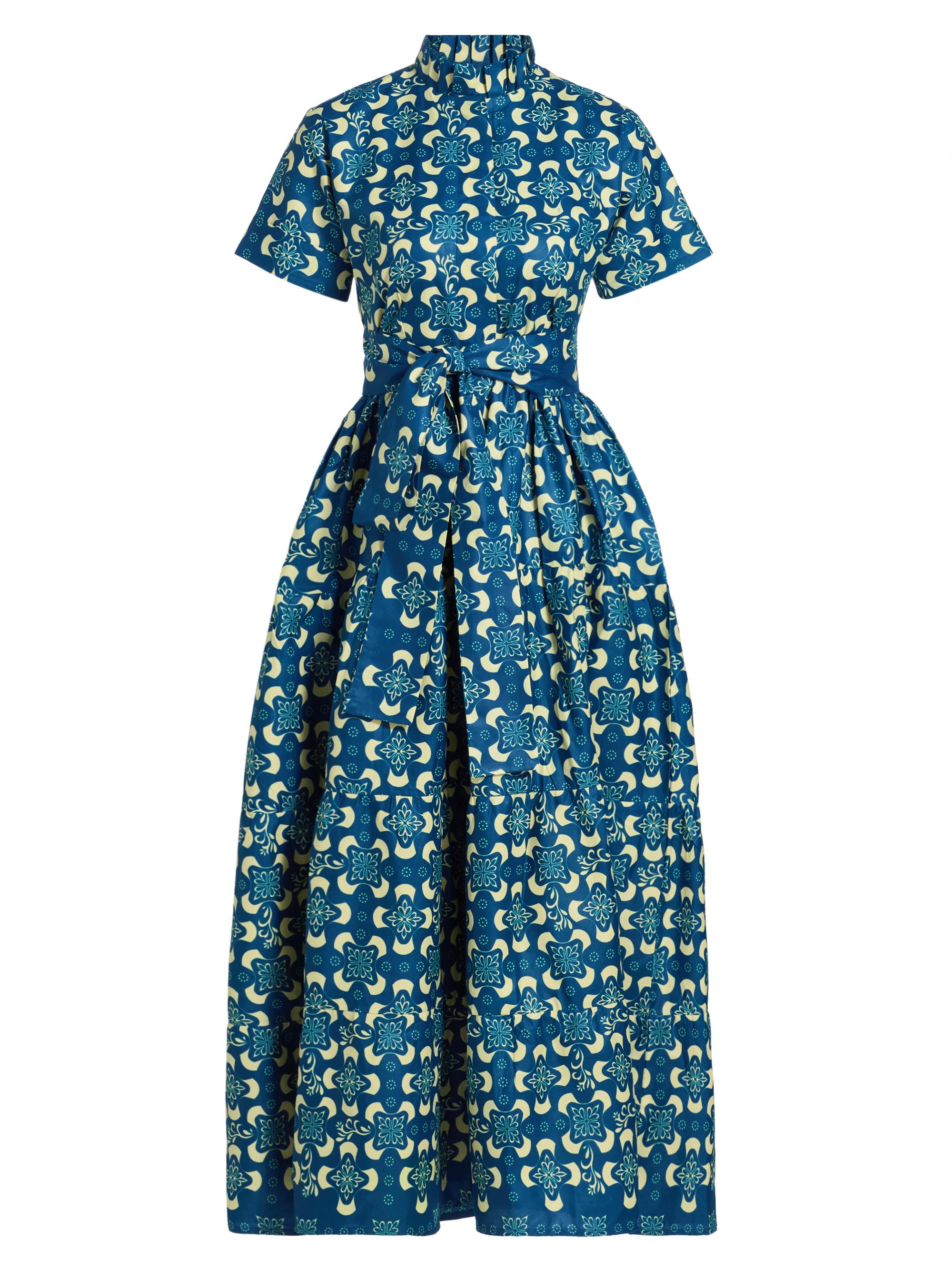 Elisamama Women's Olori Printed Shirtdress - Blue
