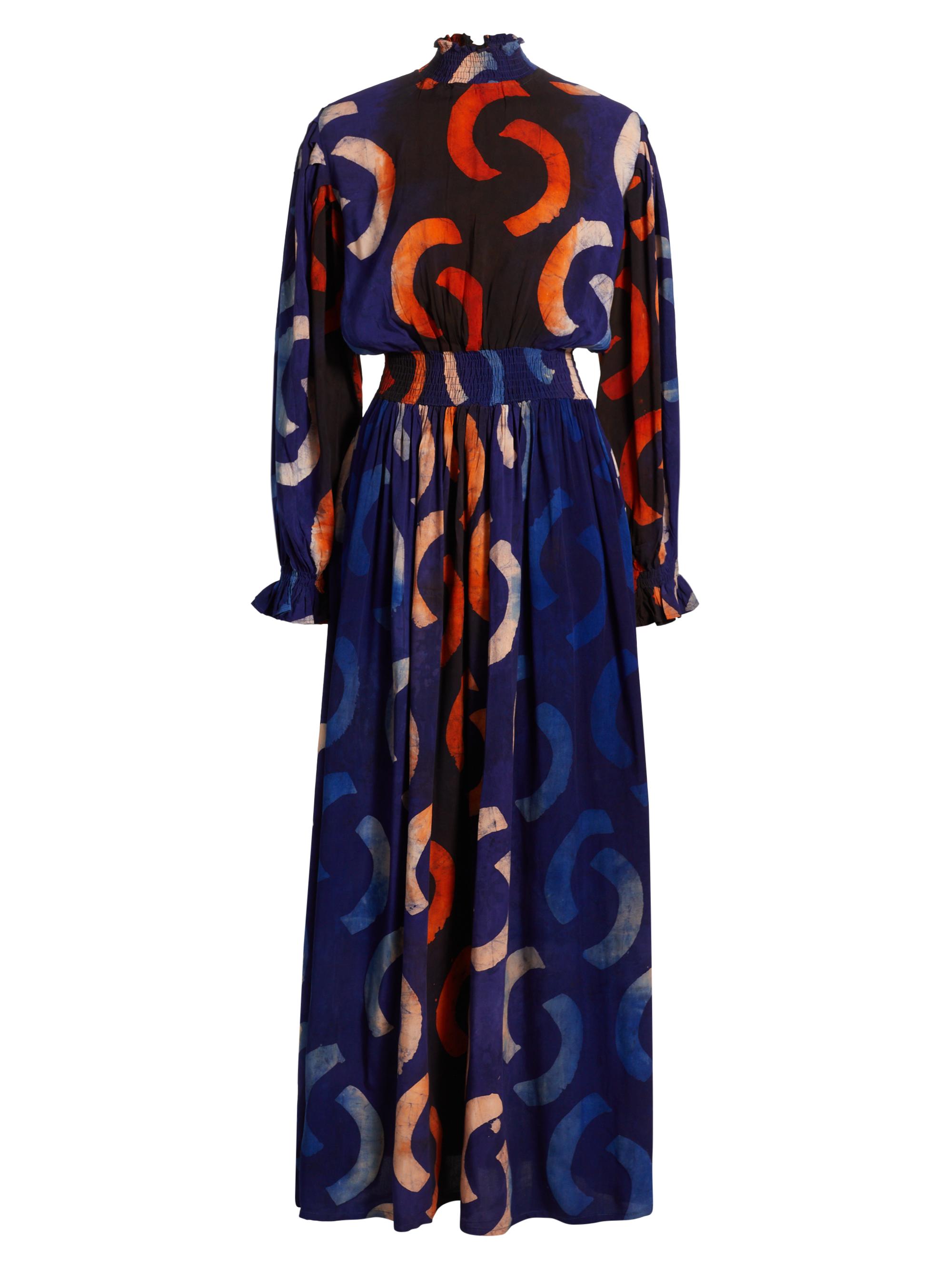 Elisamama Women's Abike Shirred Maxi Dress - Navy Blue