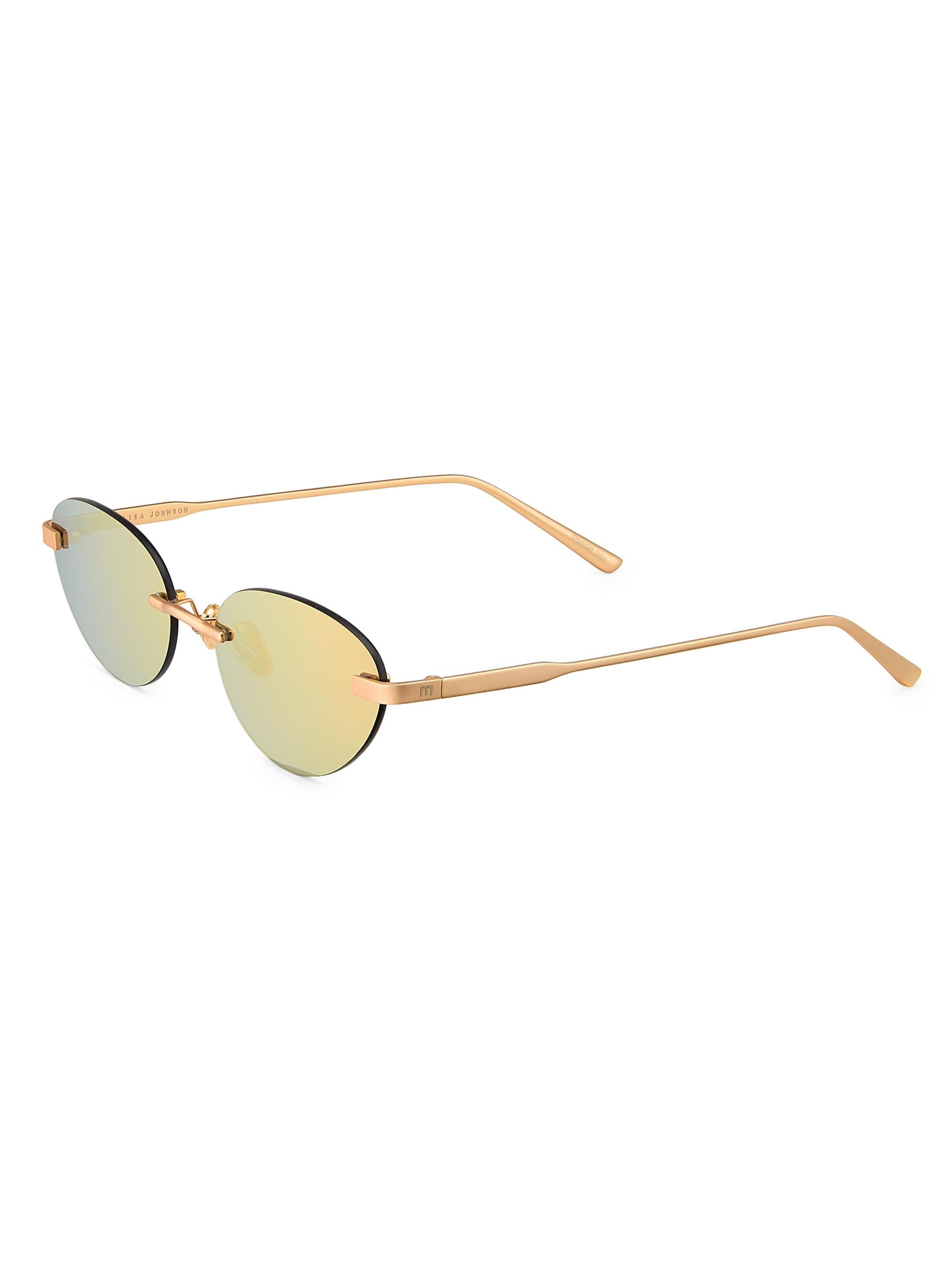 Elisa Johnson Women's Core Trinity 55MM Oval Sunglasses - Glossy Gold Mirror