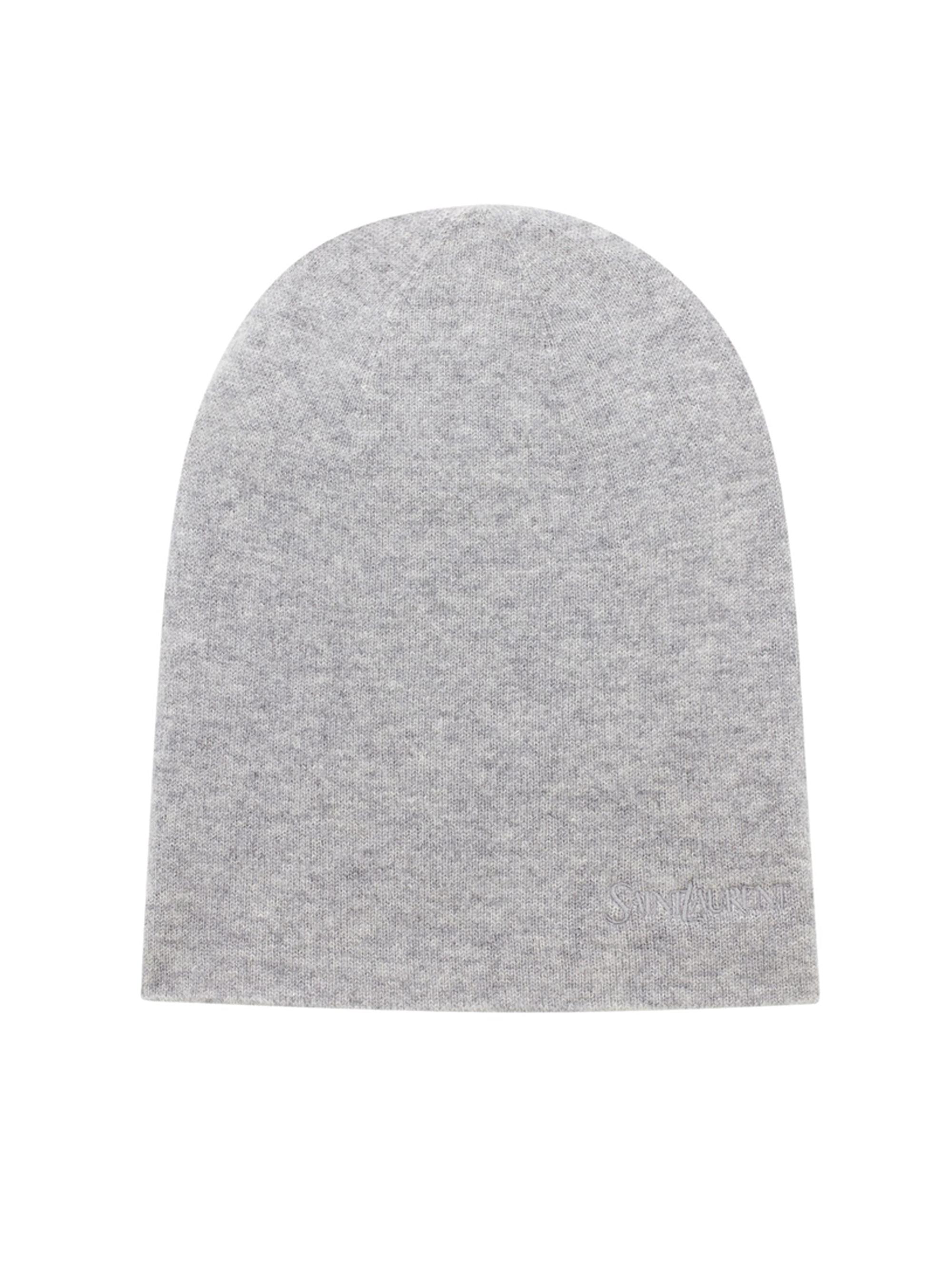 Saint Laurent Women's Embroidered Beanie in Cashmere - Graphite