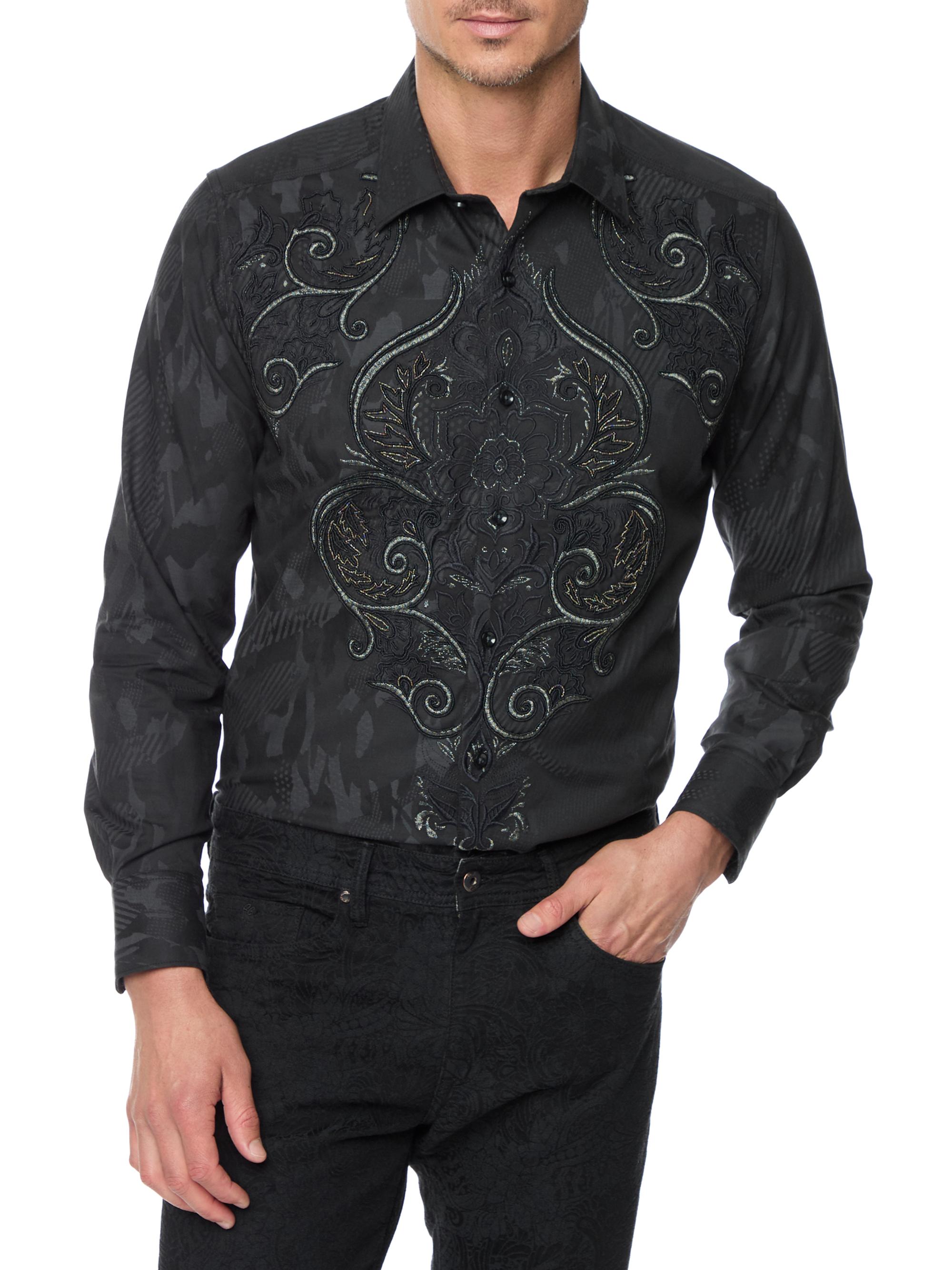 Robert Graham Men's Saldibar Embroidered Shirt - Black