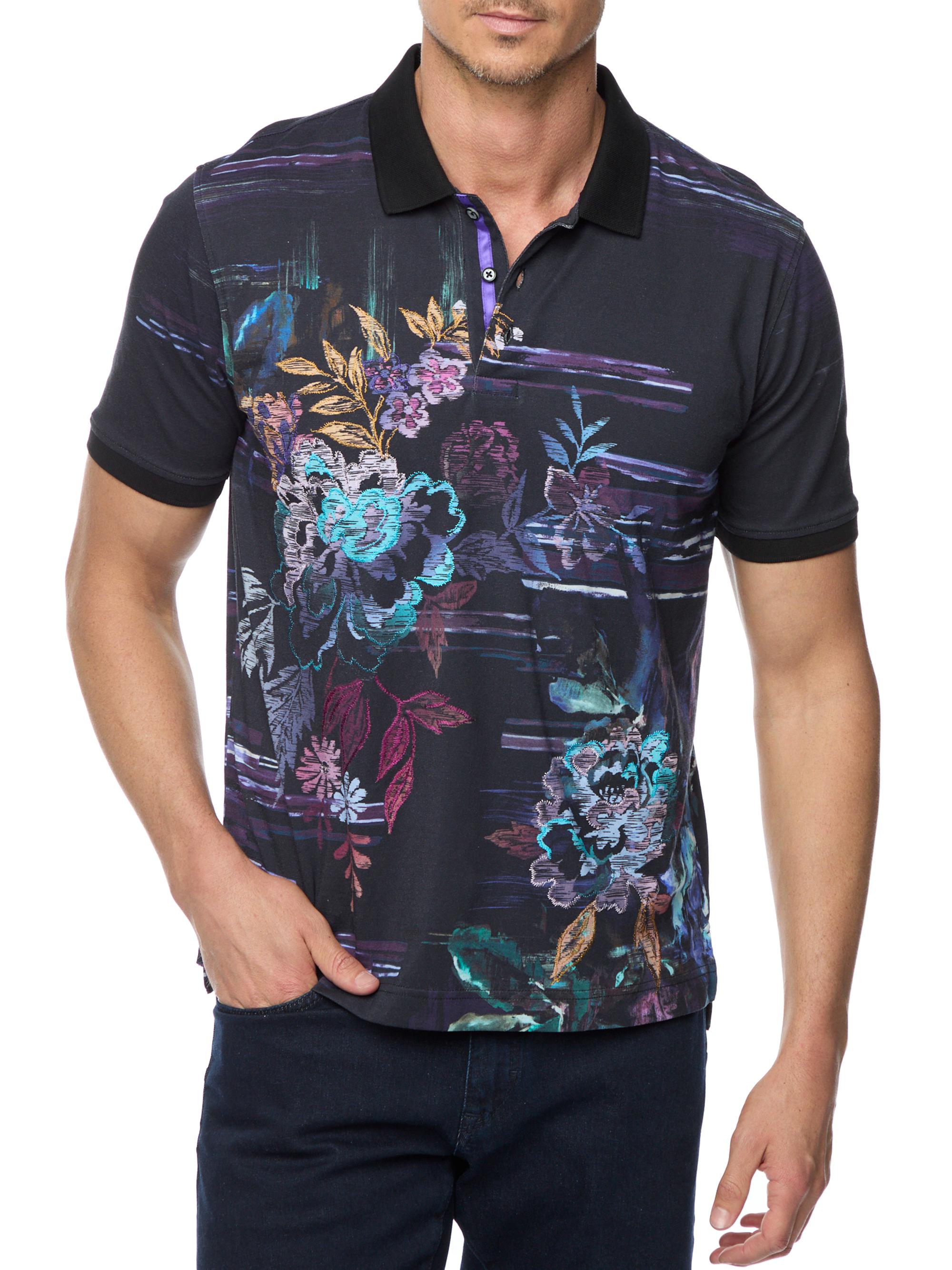 Robert Graham Men's Florian Knit Polo Shirt - Black