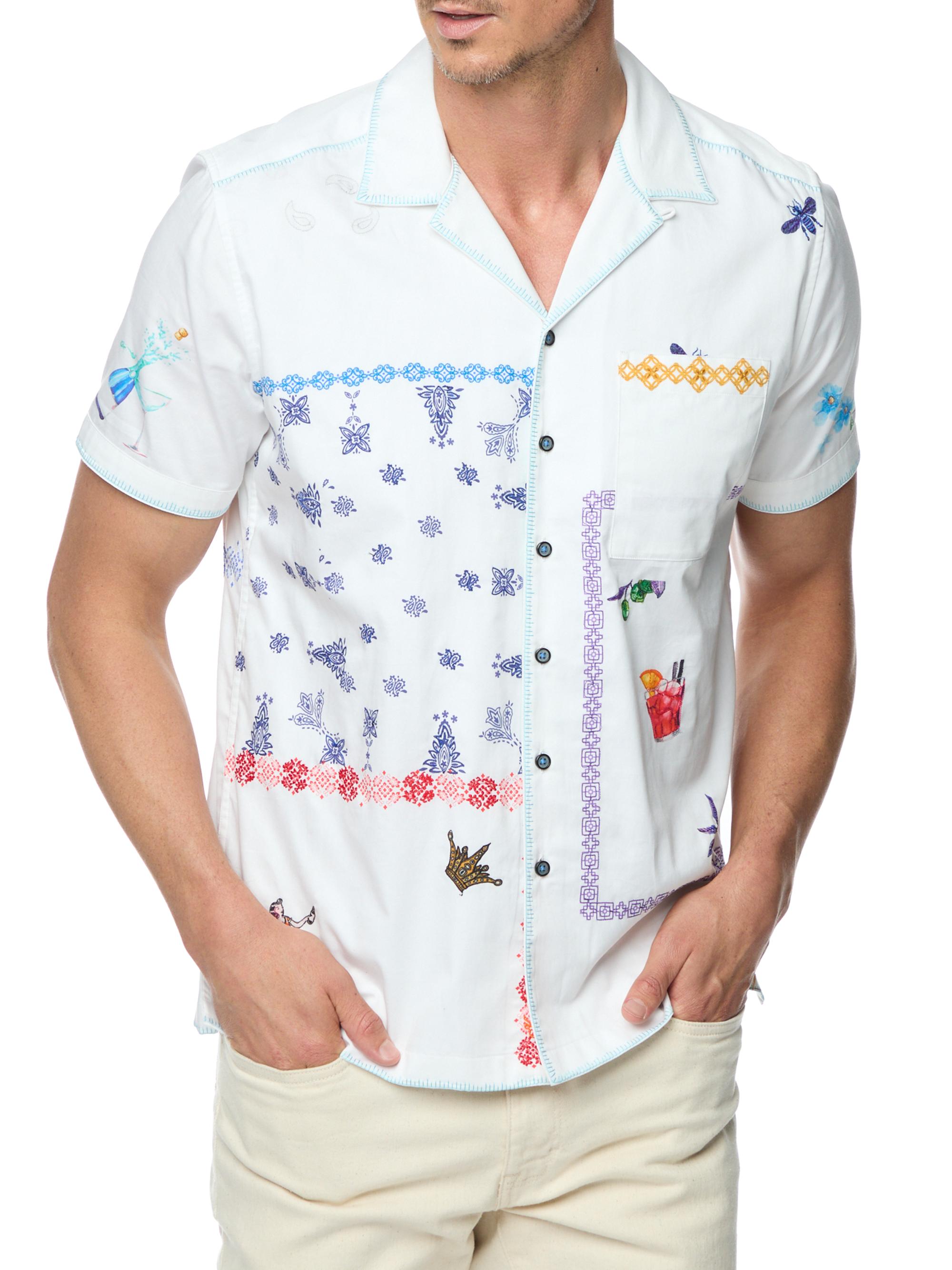 Robert Graham Men's Fortuna Woven Shirt - White