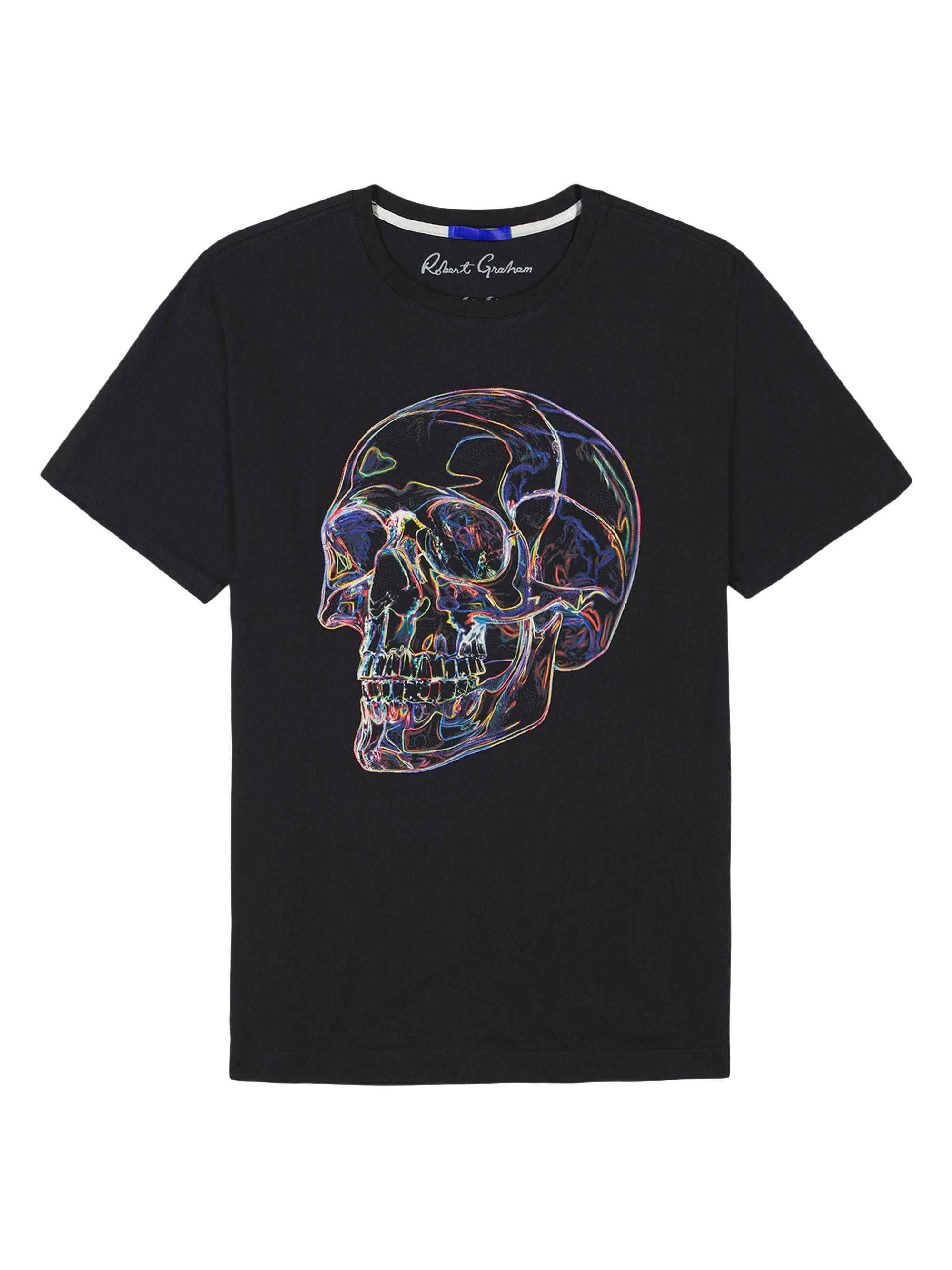 Robert Graham Men's Glowing Skull Knit T-Shirt - Black