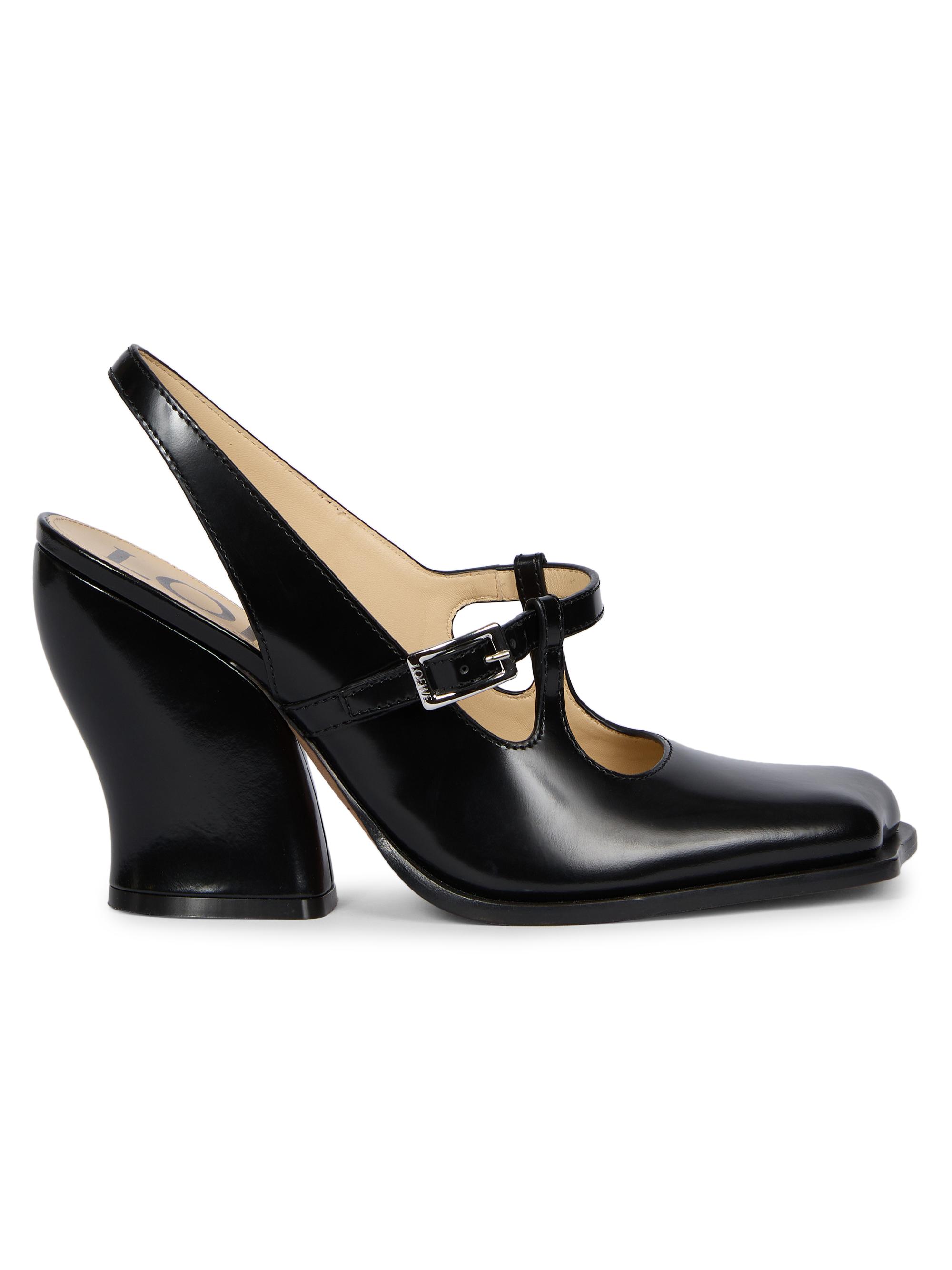 LOEWE Women's Onda Leather Slingback Pumps - Black