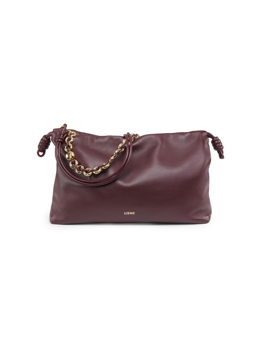 Loewe Women's Large Flamenco Leather Shoulder Bag In Burgundy