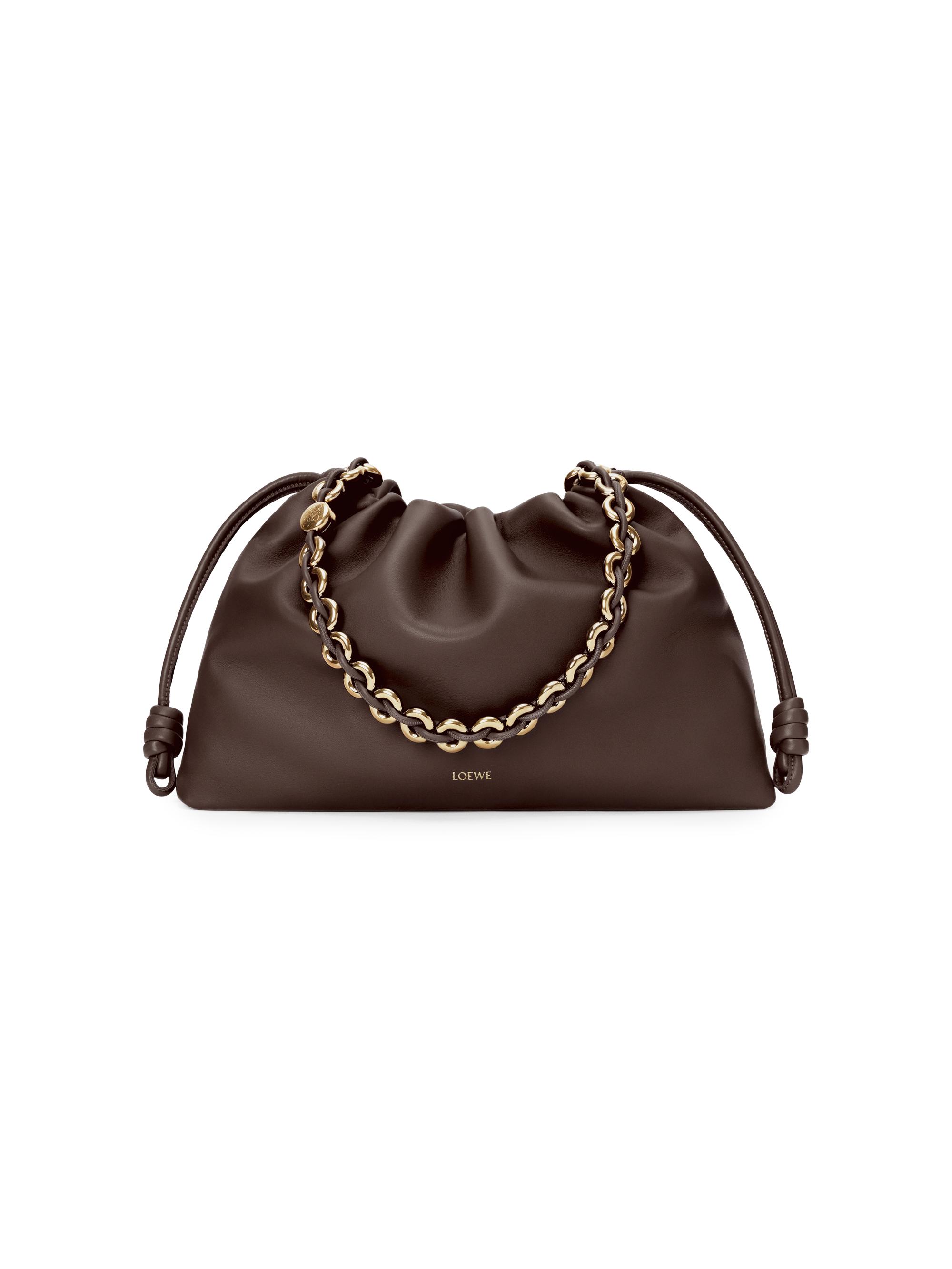 LOEWE Women's  Flamenco Leather Shoulder Bag - Dark Chestnut