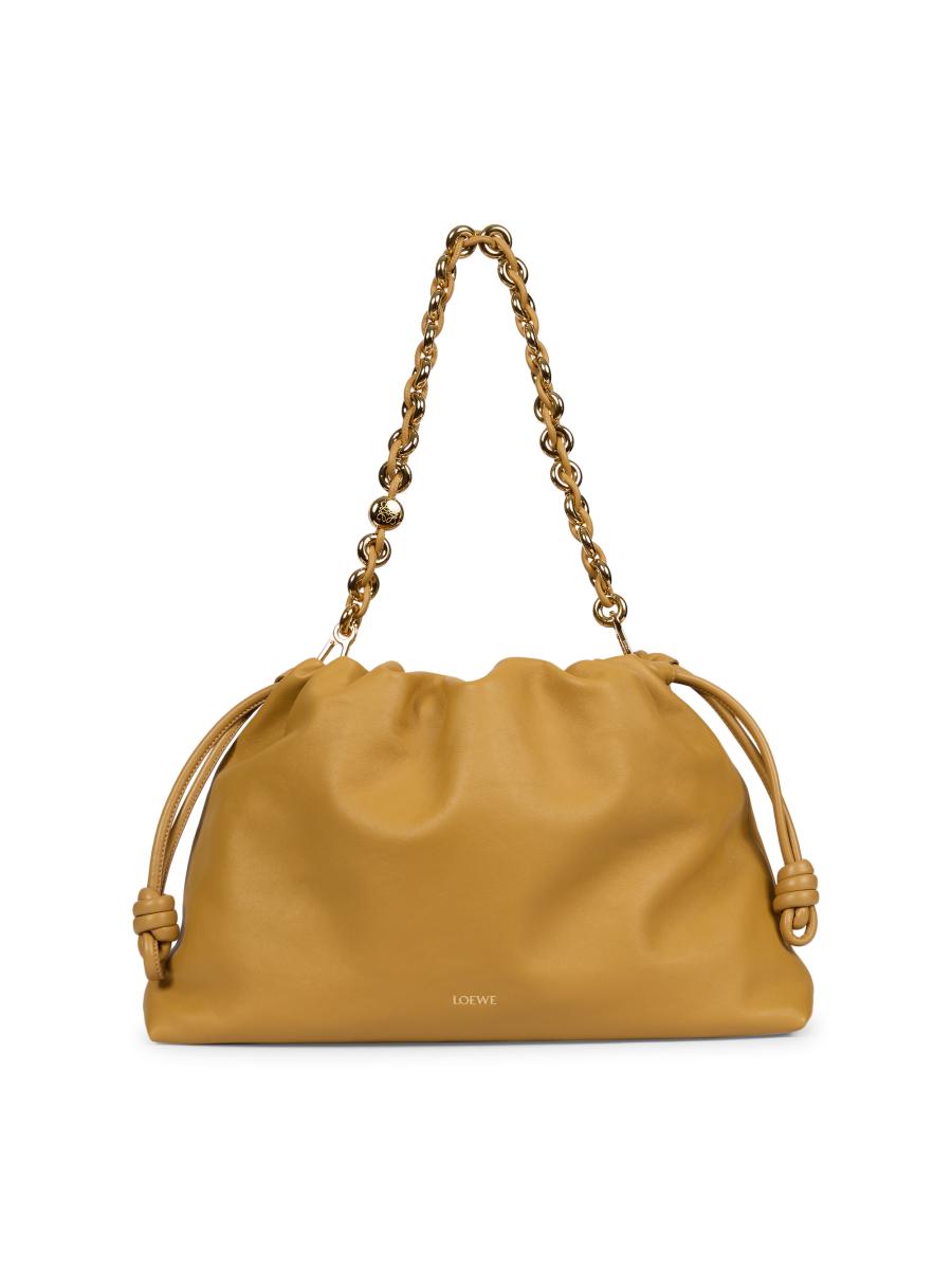 Loewe Women's Large Flamenco Leather Shoulder Bag In Sand