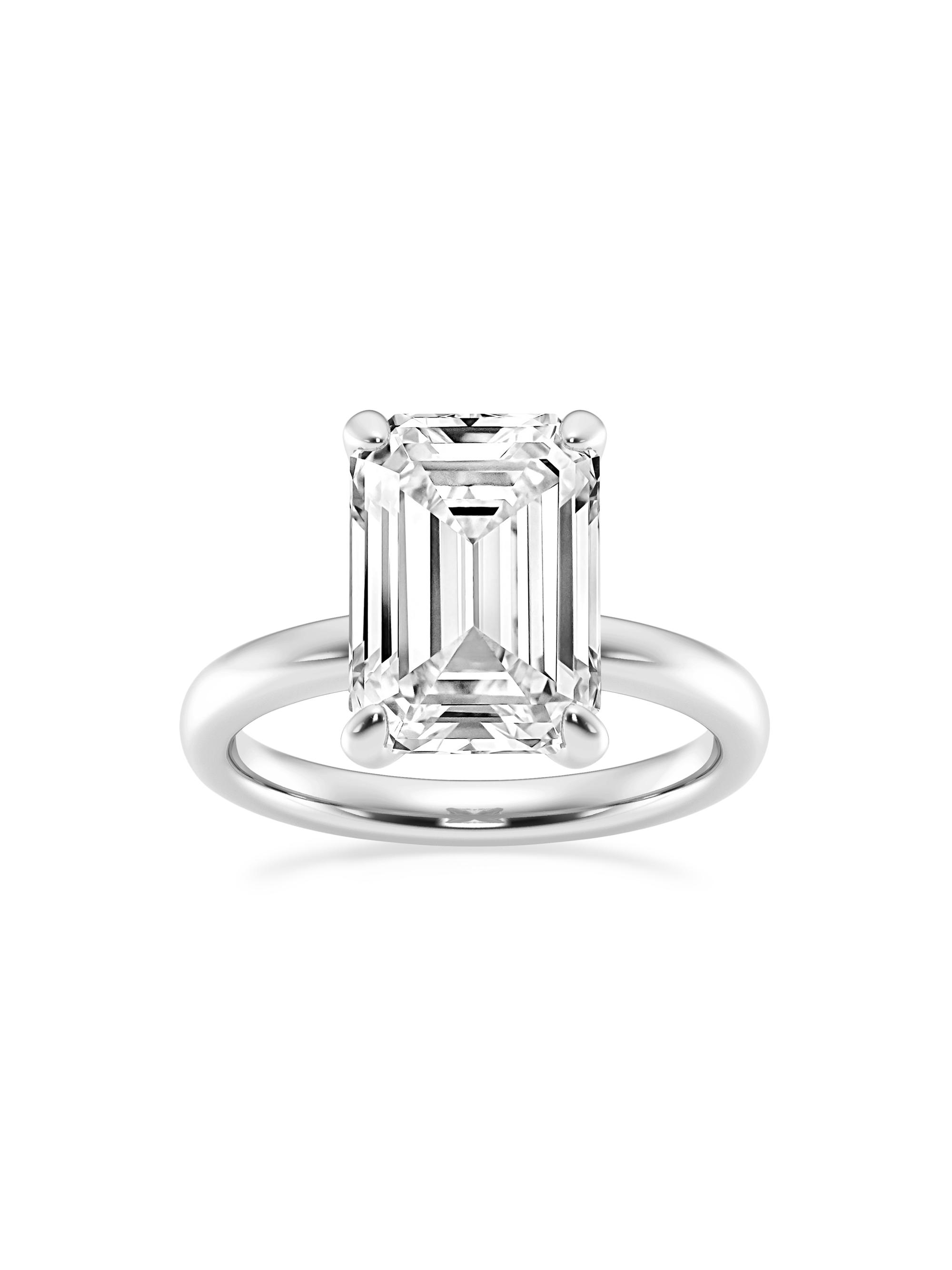 Saks Fifth Avenue Collection Women's Platinum & Emerald-Cut Lab-Grown Diamond Solitaire Ring/0.50-5.00 TCW - 5 Tcw