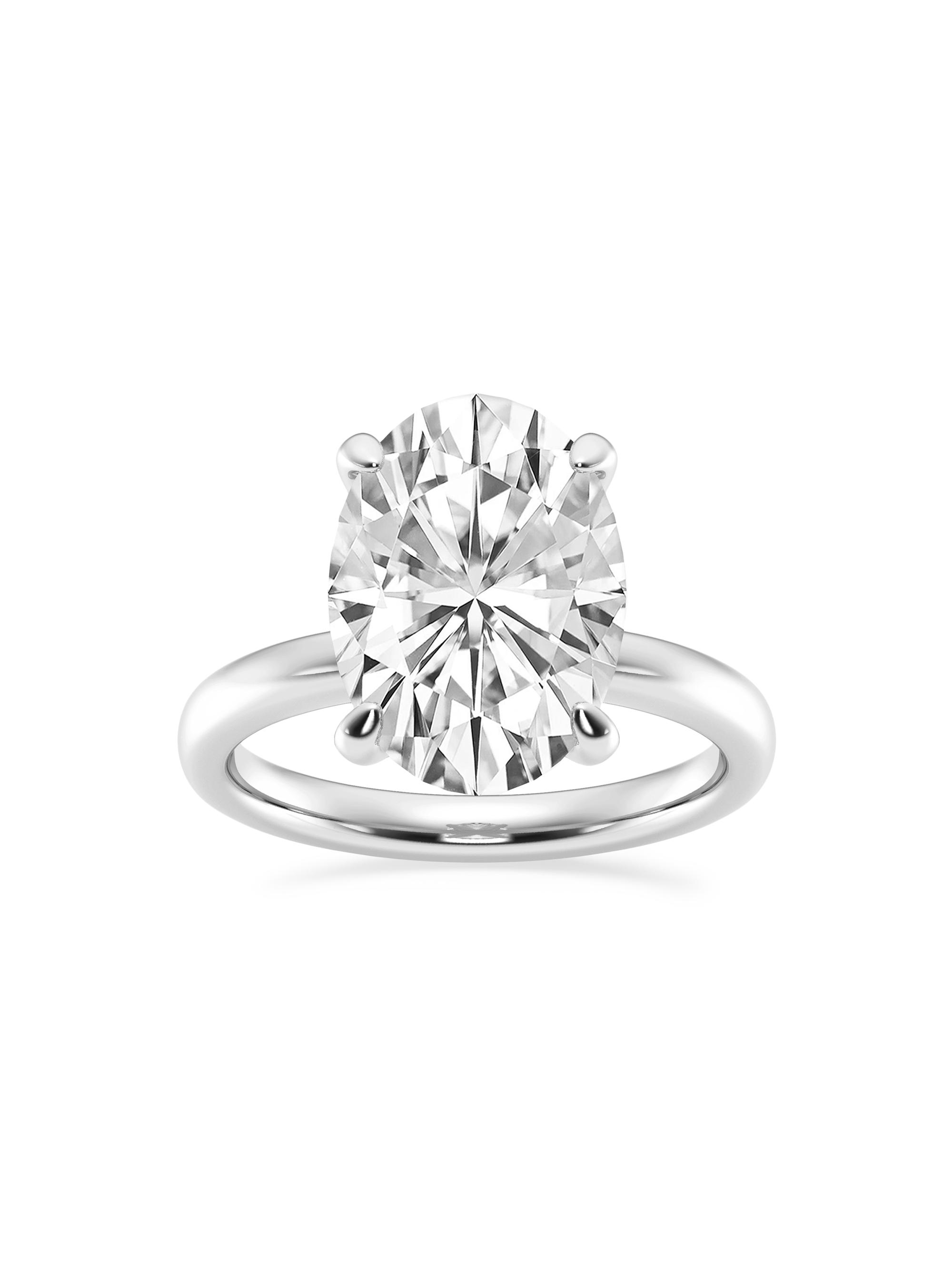 Saks Fifth Avenue Collection Women's 14K White Gold & Oval Lab-Grown Diamond Solitaire Ring/0.50-5.00 TCW - 5 Tcw