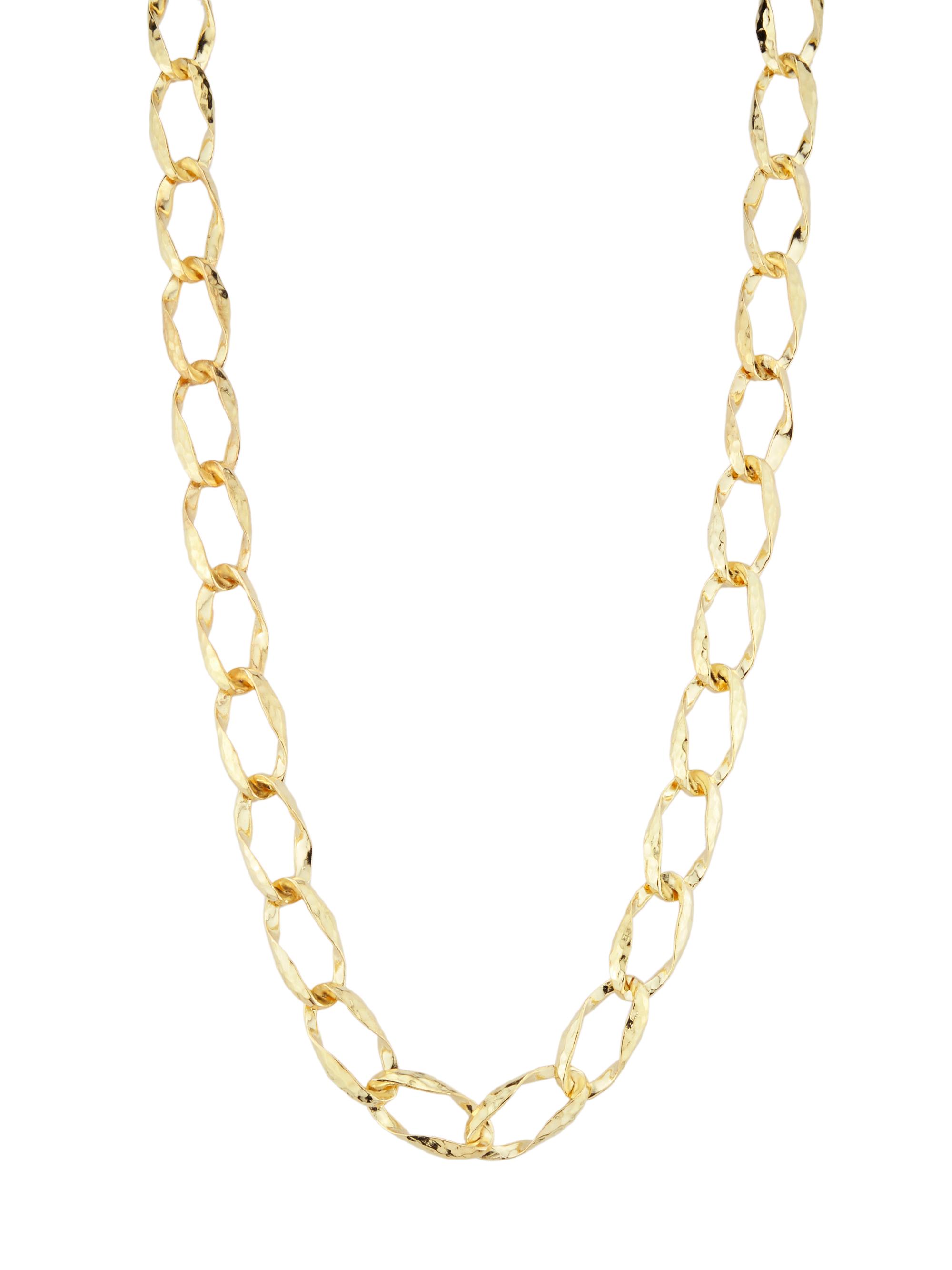 Kenneth Jay Lane Women's Satin Goldtone Textured Link Necklace - Gold