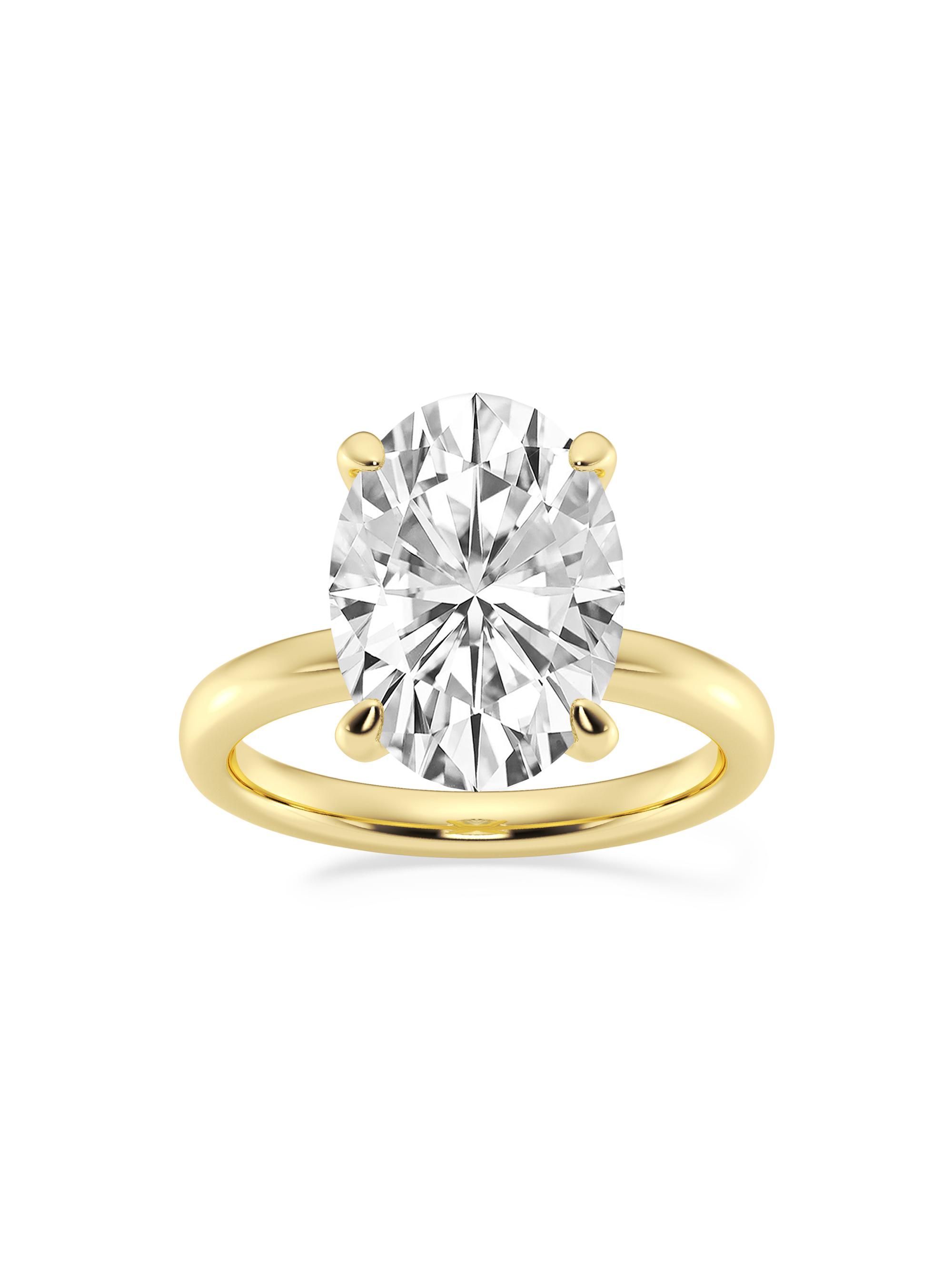 Saks Fifth Avenue Collection Women's 14K Yellow Gold & Oval Lab-Grown Diamond Solitaire Ring/0.50-5.00 TCW - 5 Tcw