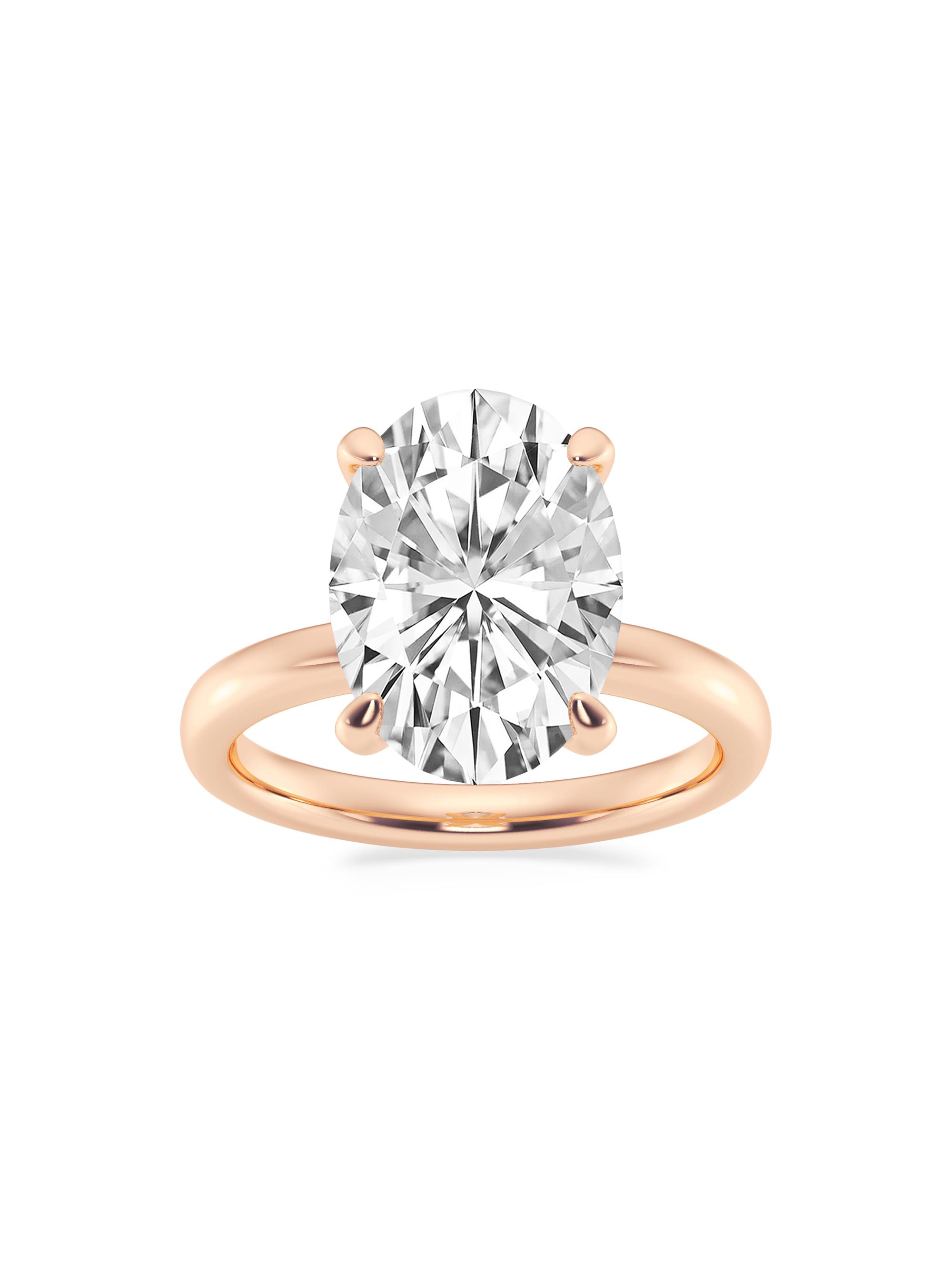 Saks Fifth Avenue Collection Women's 14K Rose Gold & Oval Lab-Grown Diamond Solitaire Ring/0.50-5.00 TCW - 5 Tcw