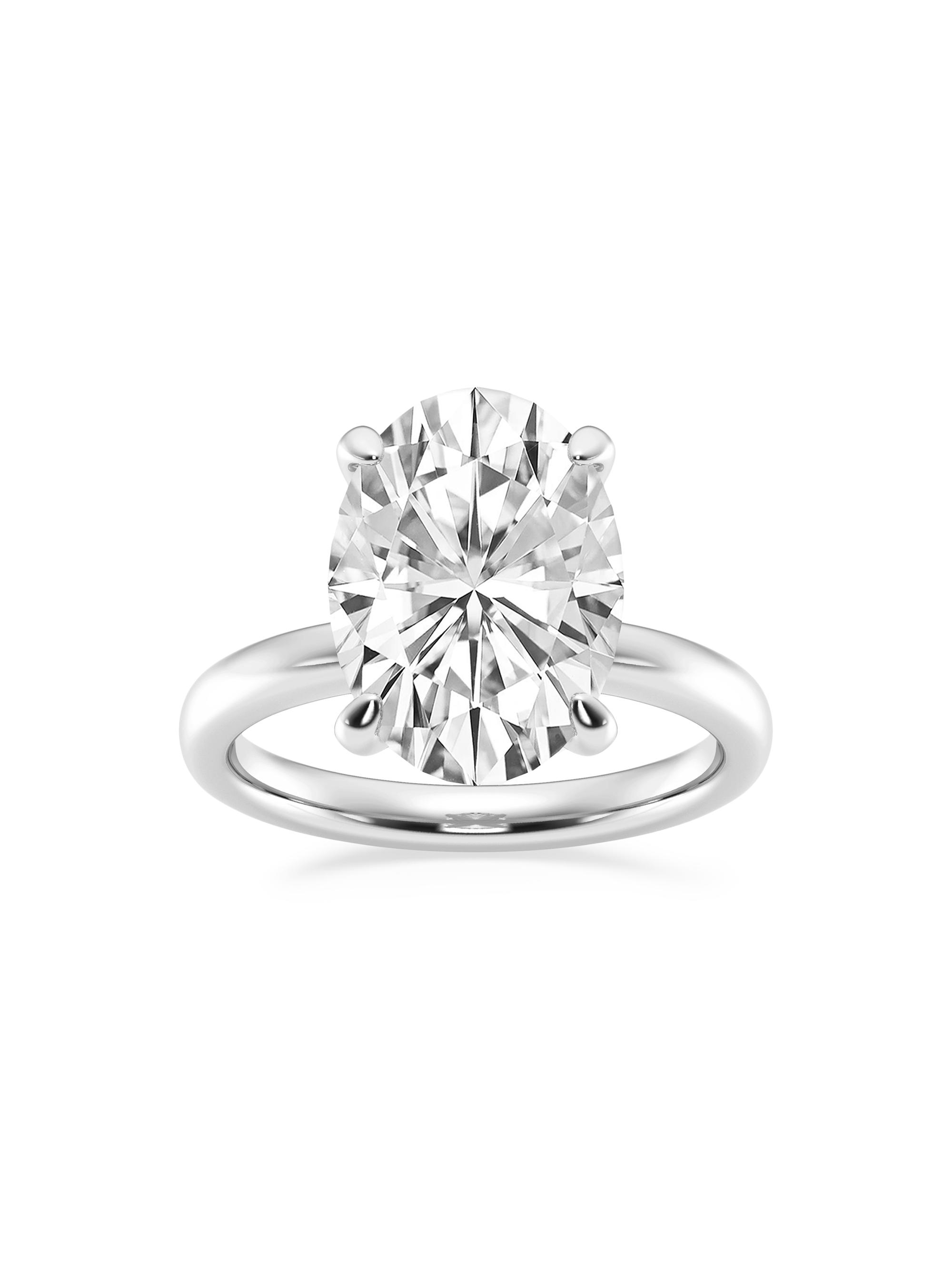 Saks Fifth Avenue Collection Women's Platinum & Oval Lab-Grown Diamond Solitaire Ring/0.50-5.00 TCW - 5 Tcw