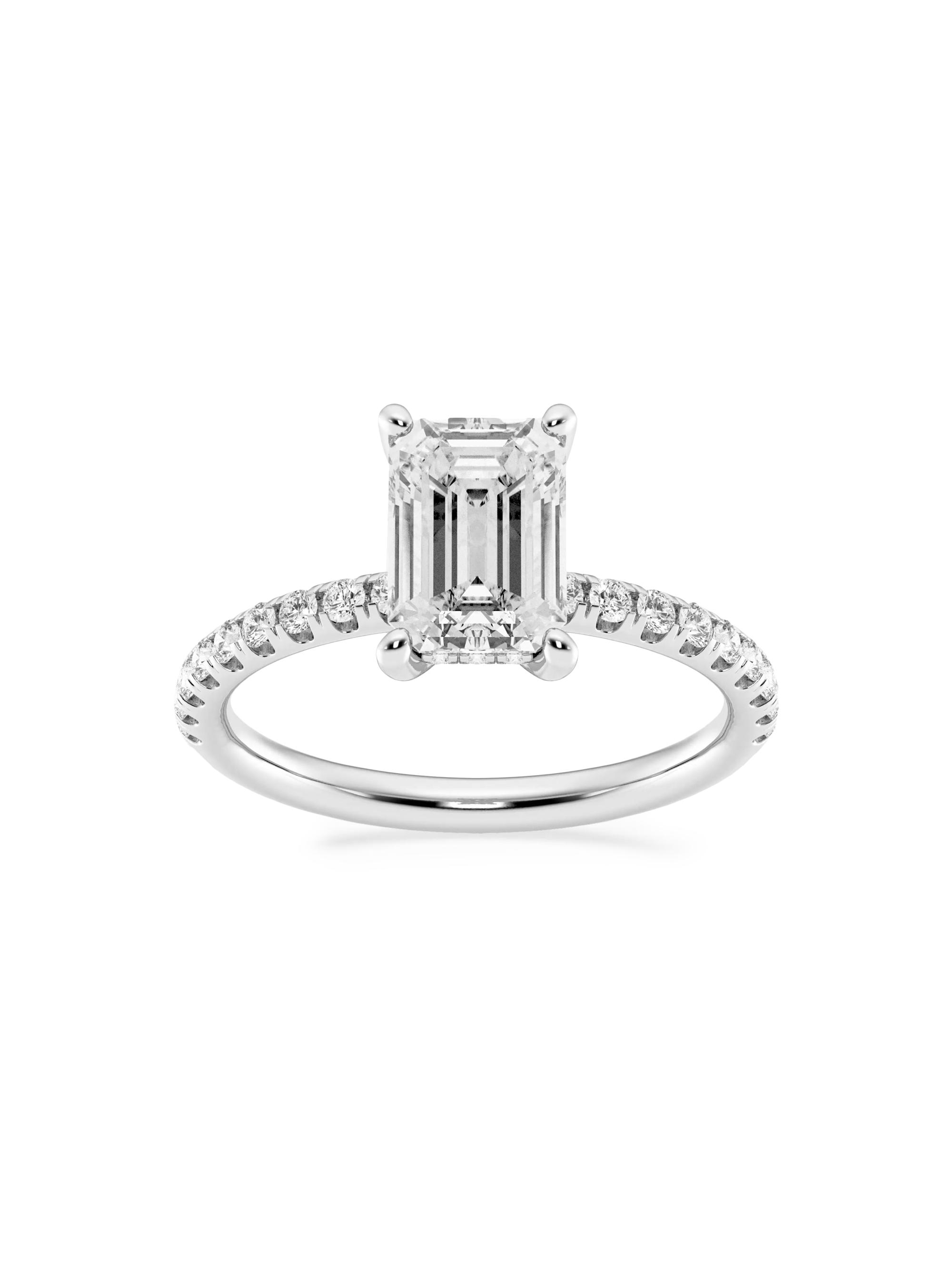 Saks Fifth Avenue Collection Women's 14K White Gold & Emerald-Cut Lab-Grown Diamond Hidden Halo Ring/0.80-3.41 TCW - 2.4 Tcw