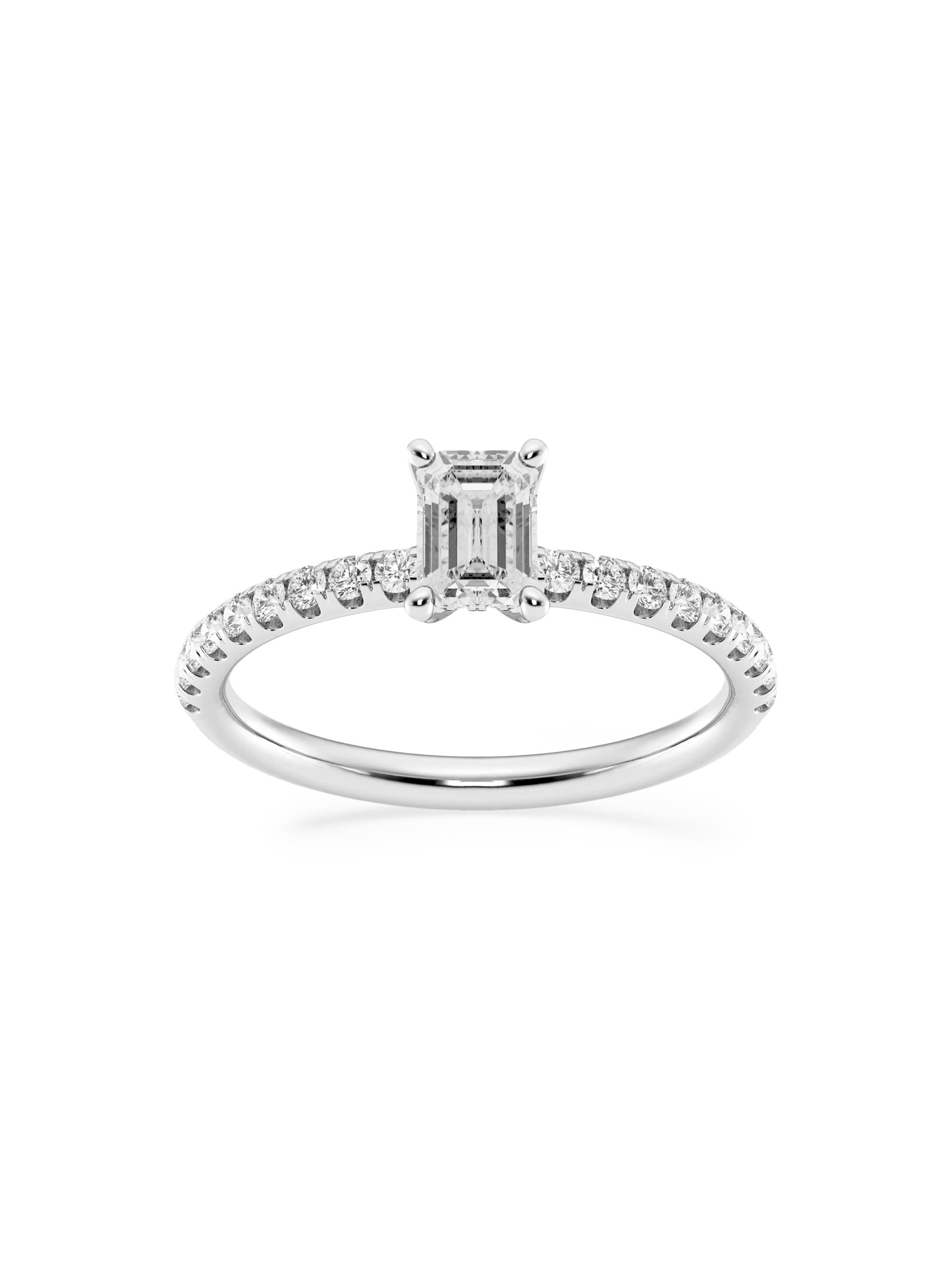 Saks Fifth Avenue Collection Women's Platinum & Emerald-Cut Lab-Grown Diamond Hidden Halo Ring/0.0-3.41 TCW - 0. Tcw