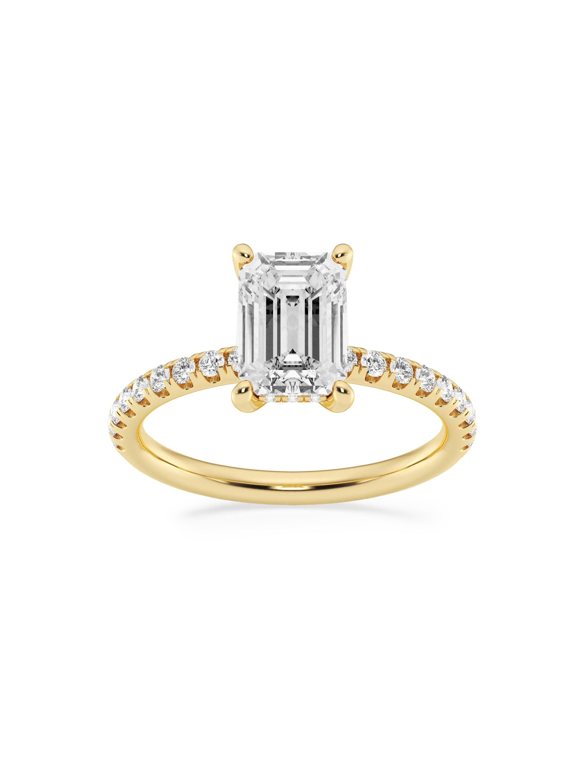 Saks Fifth Avenue Collection Women's 14K Yellow Gold & Emerald-Cut Lab-Grown Diamond Hidden Halo Ring/0.80-3.41 TCW - 2.4 Tcw