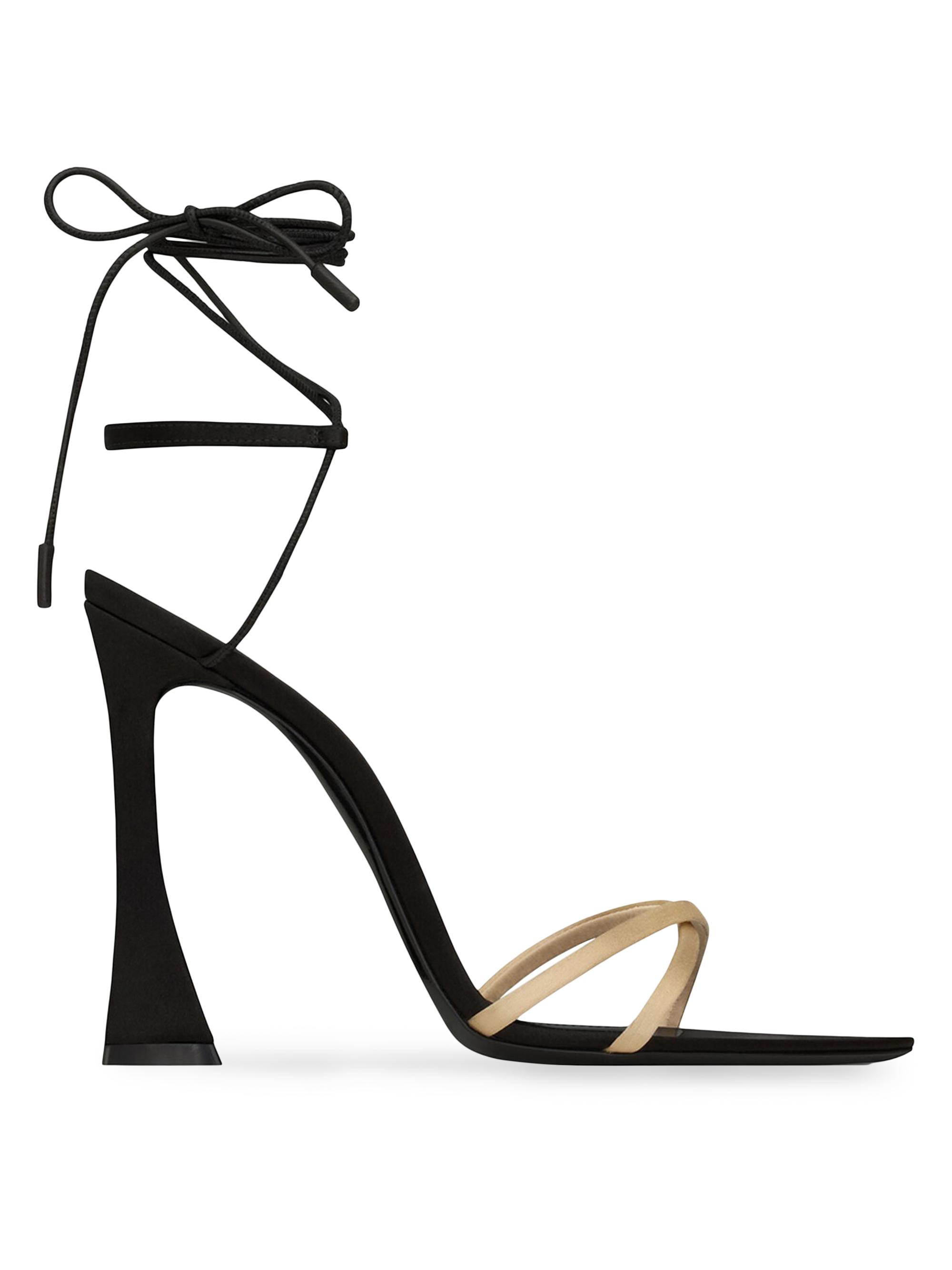 Saint Laurent Women's Liza Sandals in Satin Crepe - Black