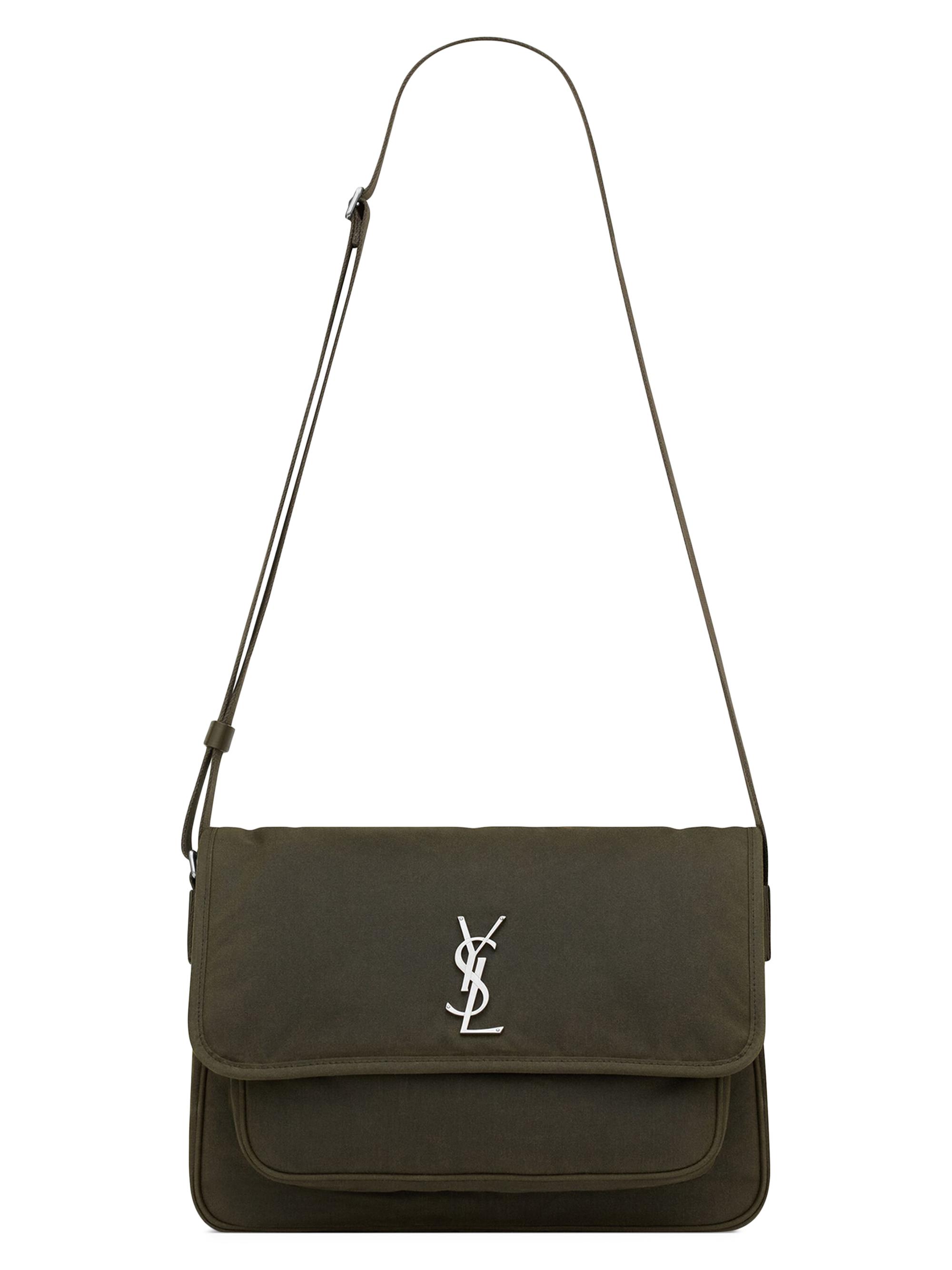 Saint Laurent Men's Niki Messenger Bag in Canvas - Kaki Fonce