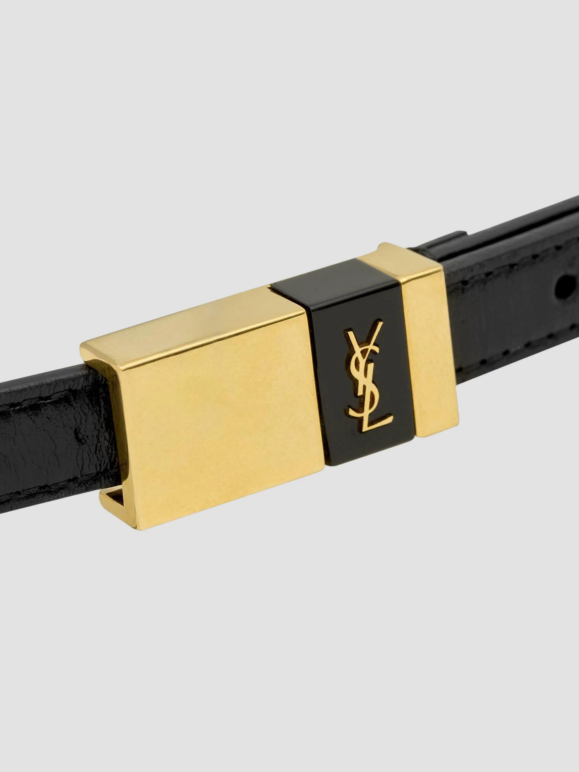 Saint Laurent Thin Anchor Belt in Leather | Saks Fifth Avenue display picture 3