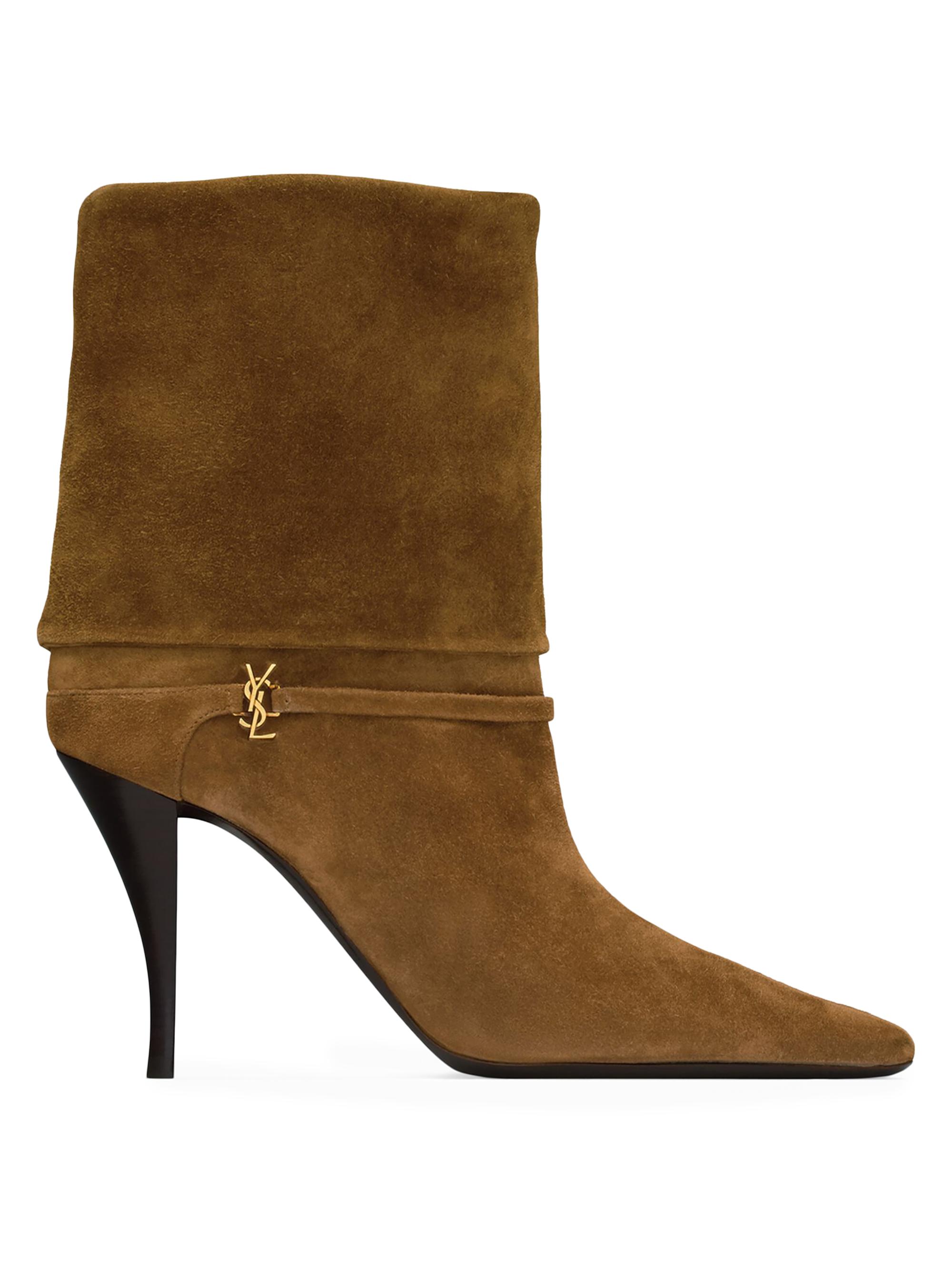Saint Laurent Women's Niki Booties in Suede - Land